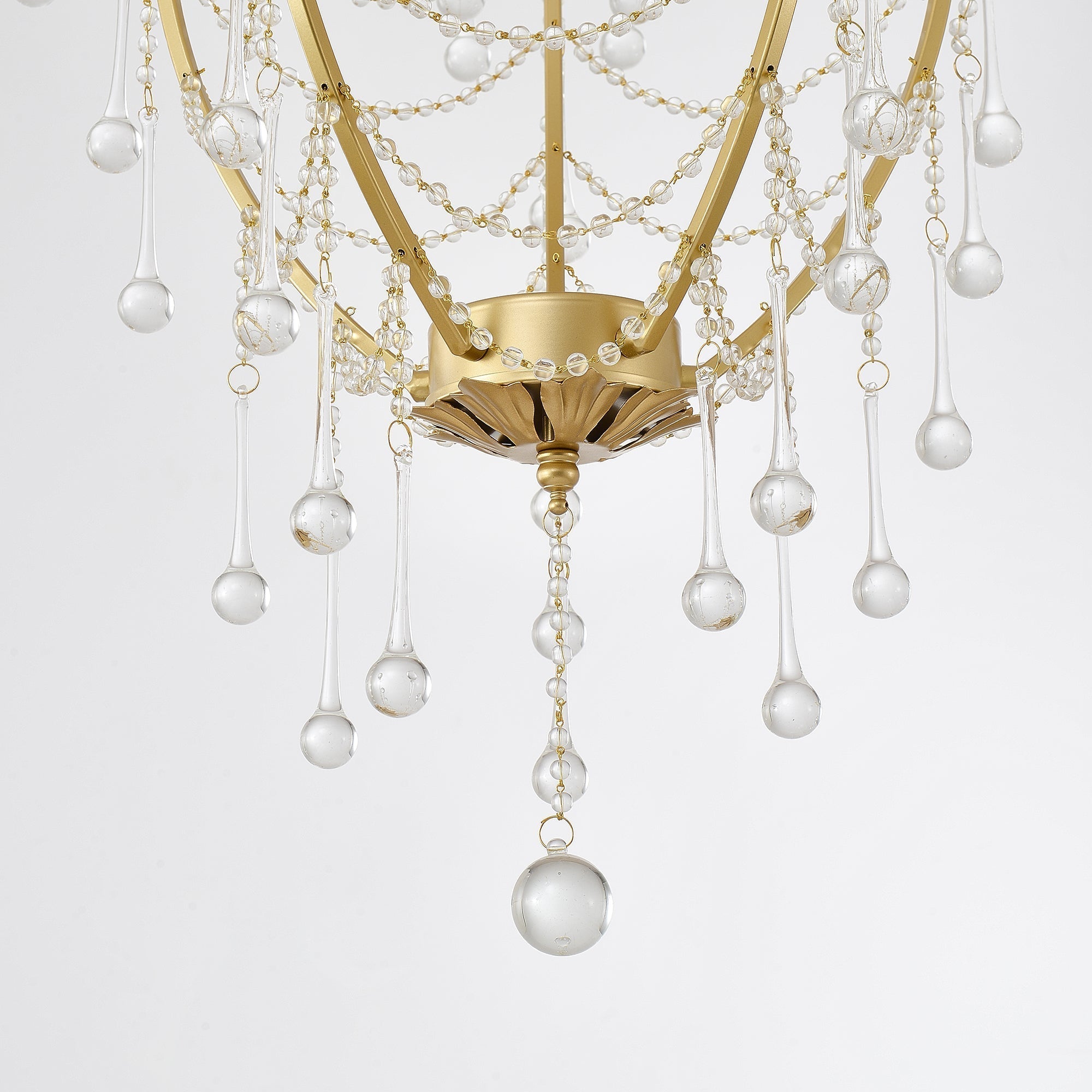 Qvistuvyo Individual Creativity Metal Glass Chandelier - Lamp Copper