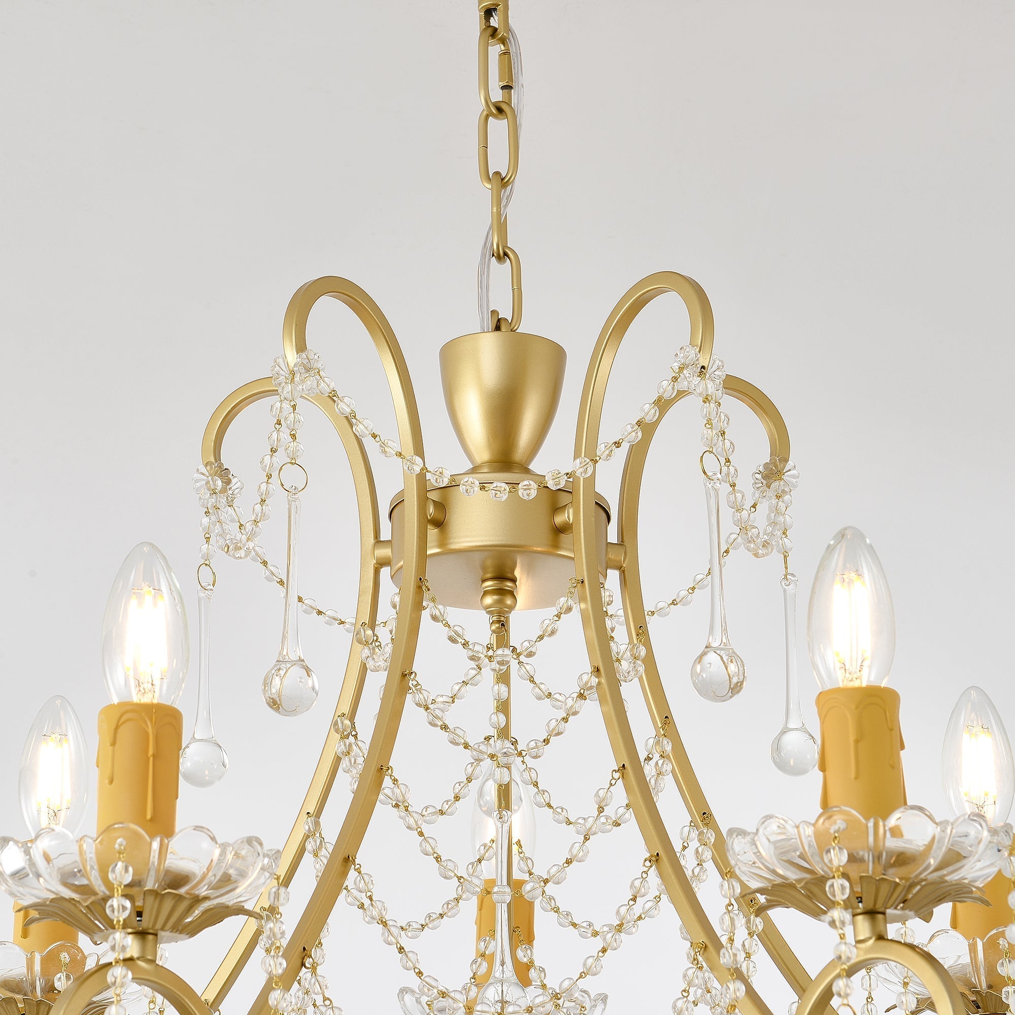 Qvistuvyo Individual Creativity Metal Glass Chandelier - Lamp Copper