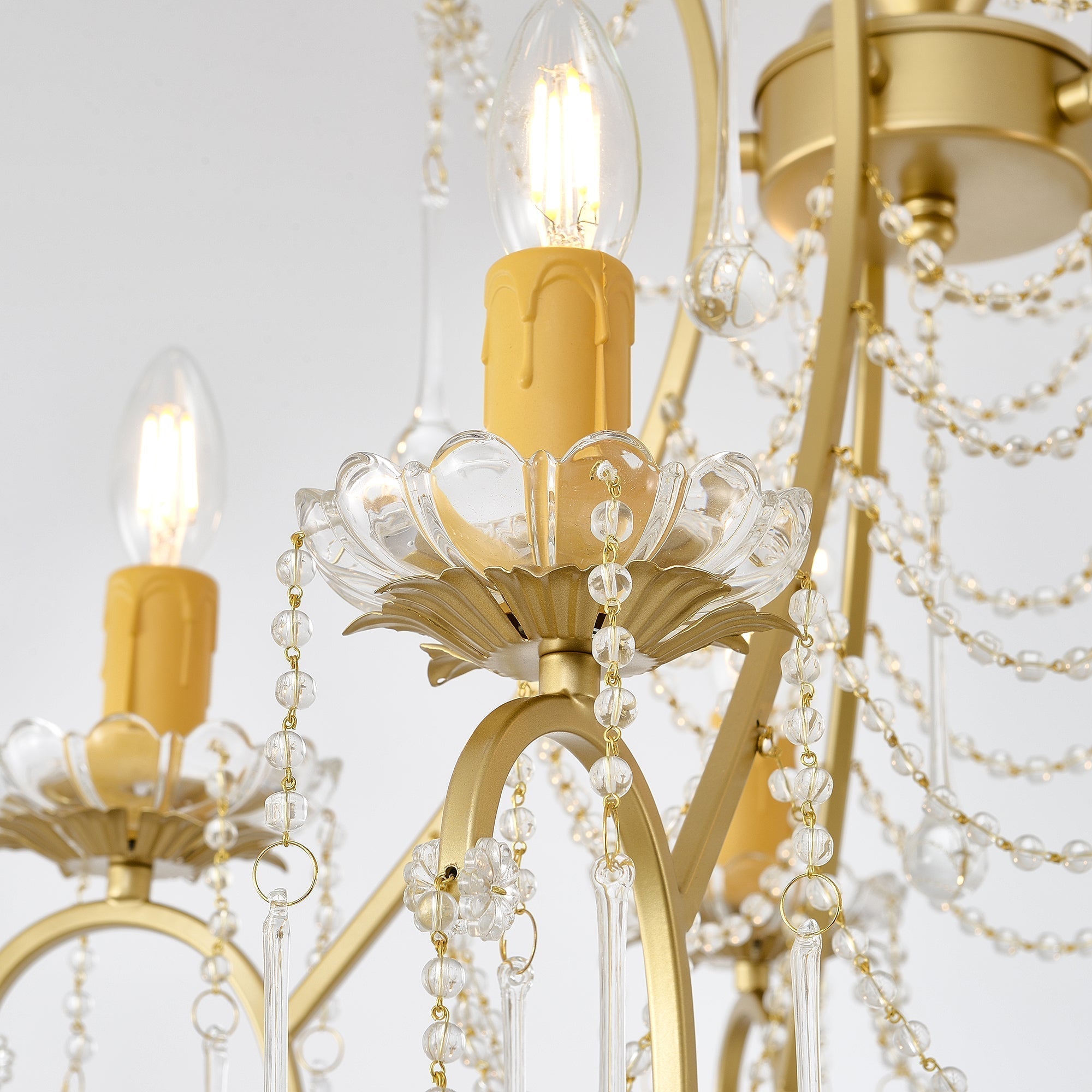 Qvistuvyo Individual Creativity Metal Glass Chandelier - Lamp Copper