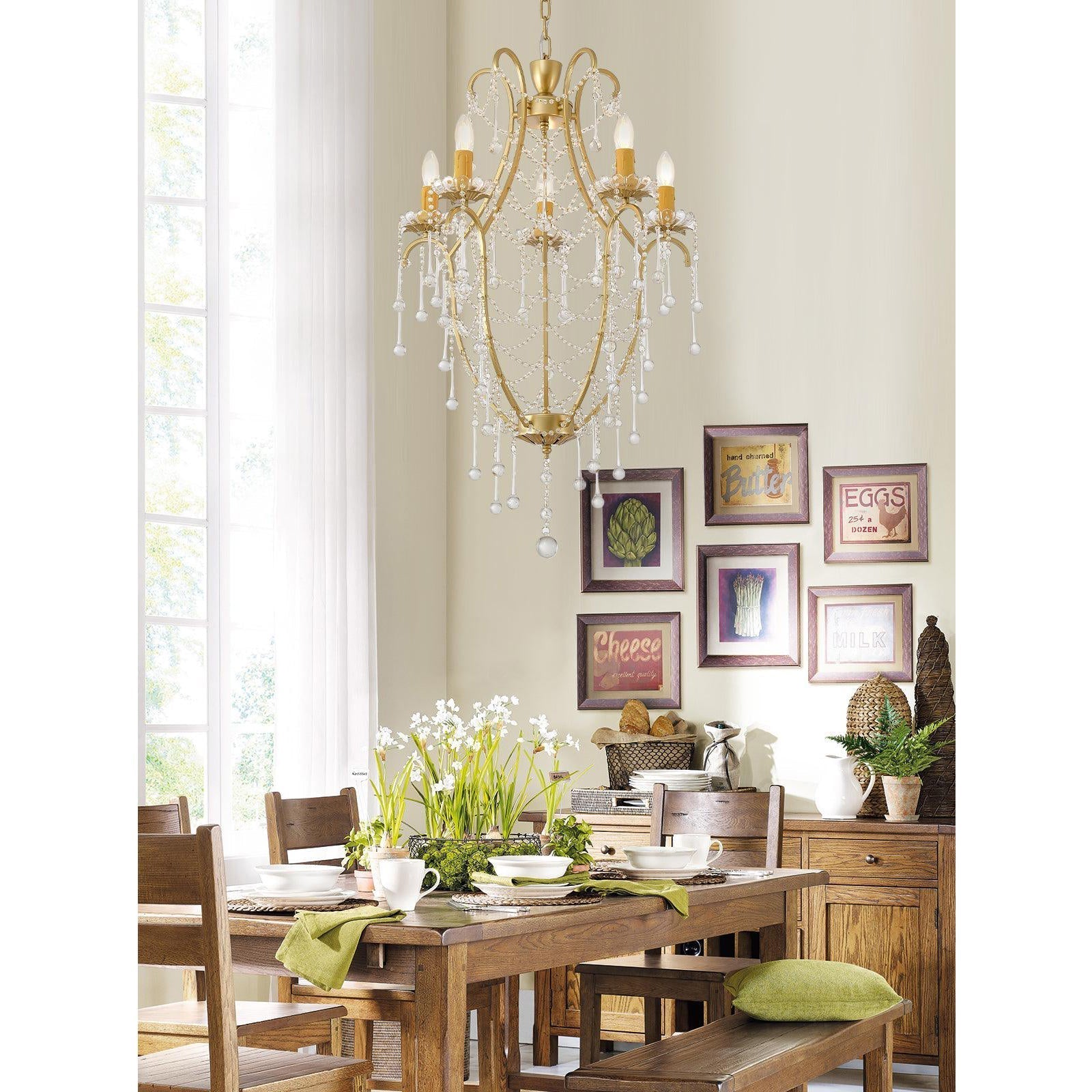 Qvistuvyo Individual Creativity Metal Glass Chandelier - Lamp Copper