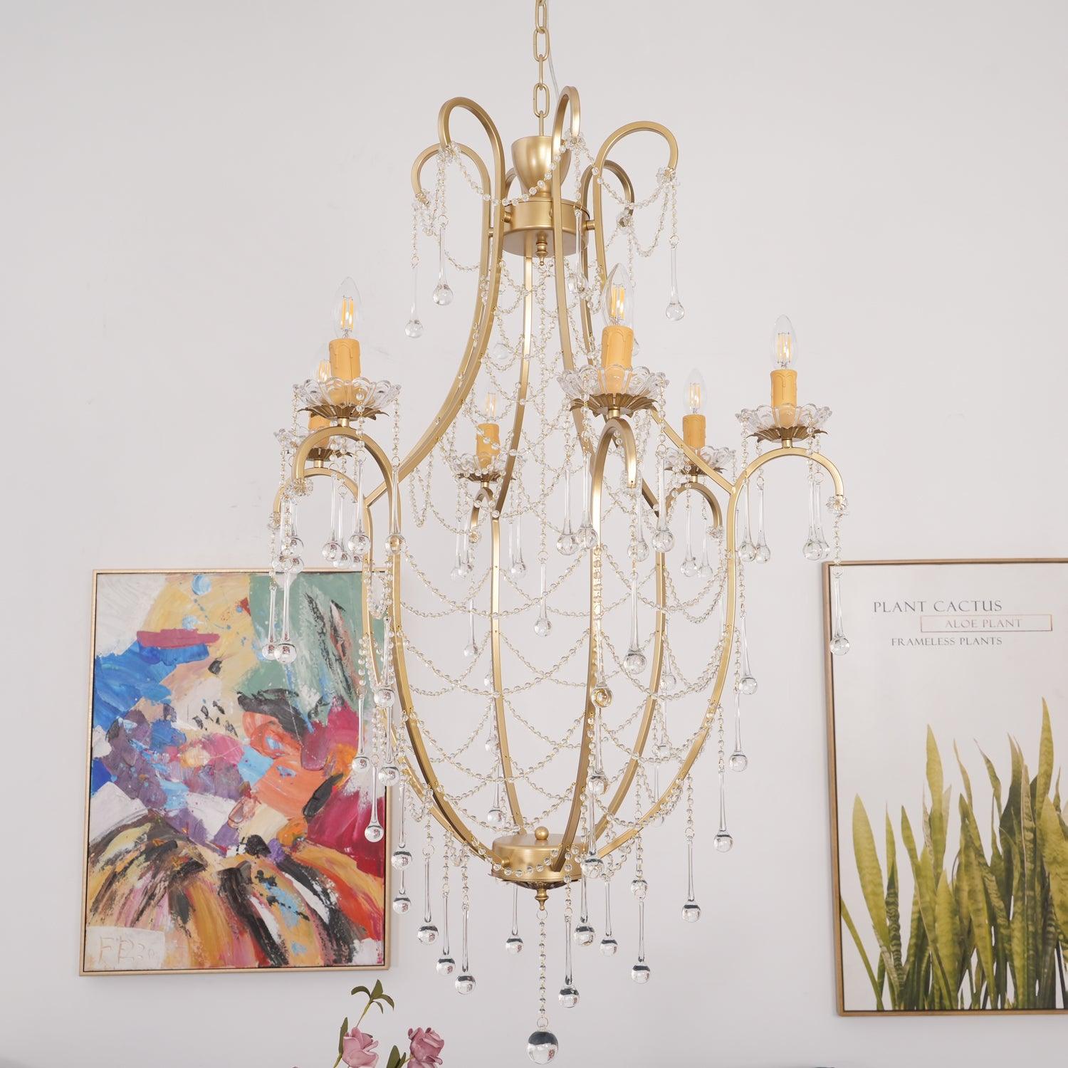 Qvistuvyo Individual Creativity Metal Glass Chandelier - Lamp Copper