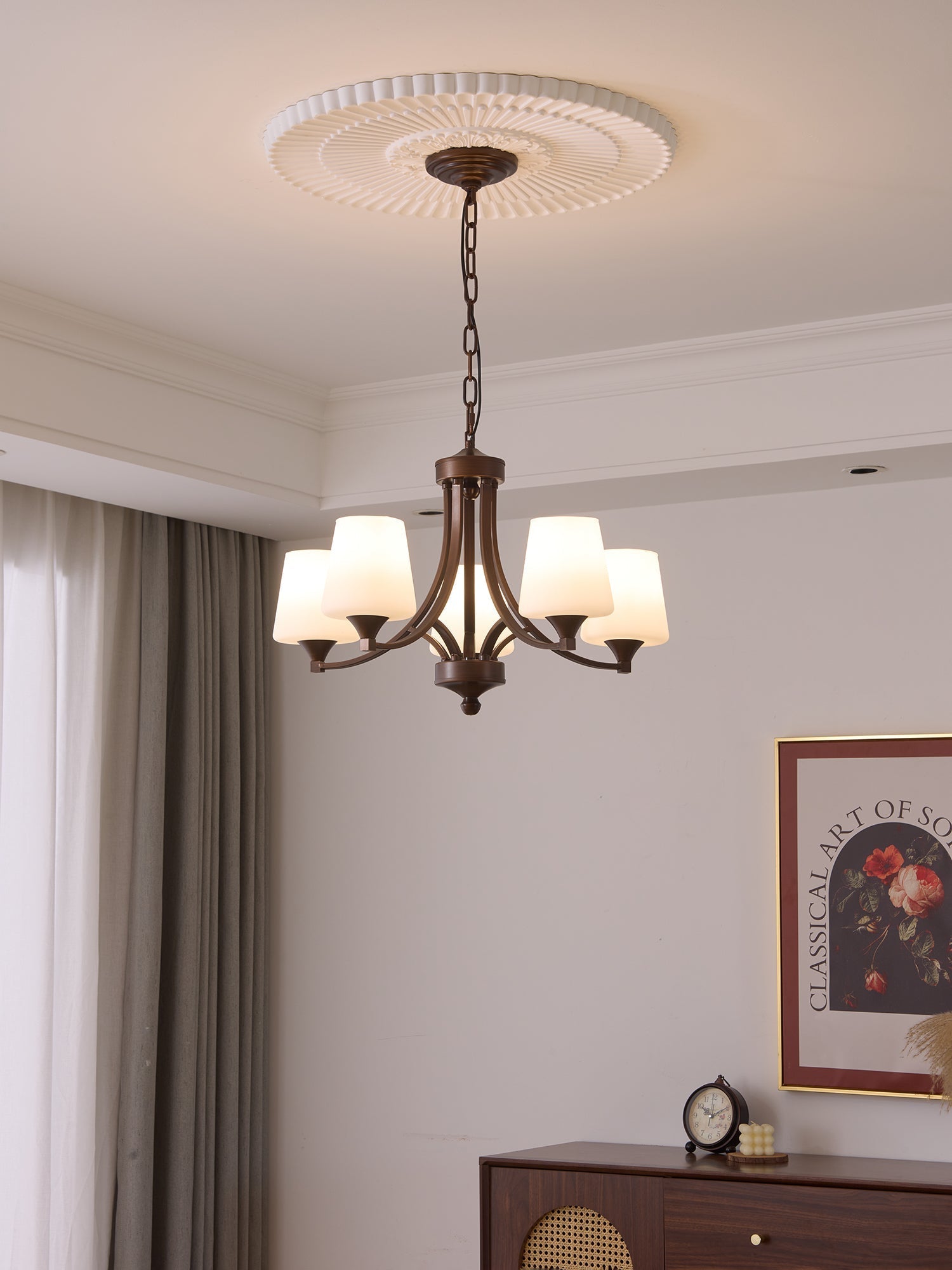 Ardena Chandelier Verre Classique Vintage Élégance - Neutralighting