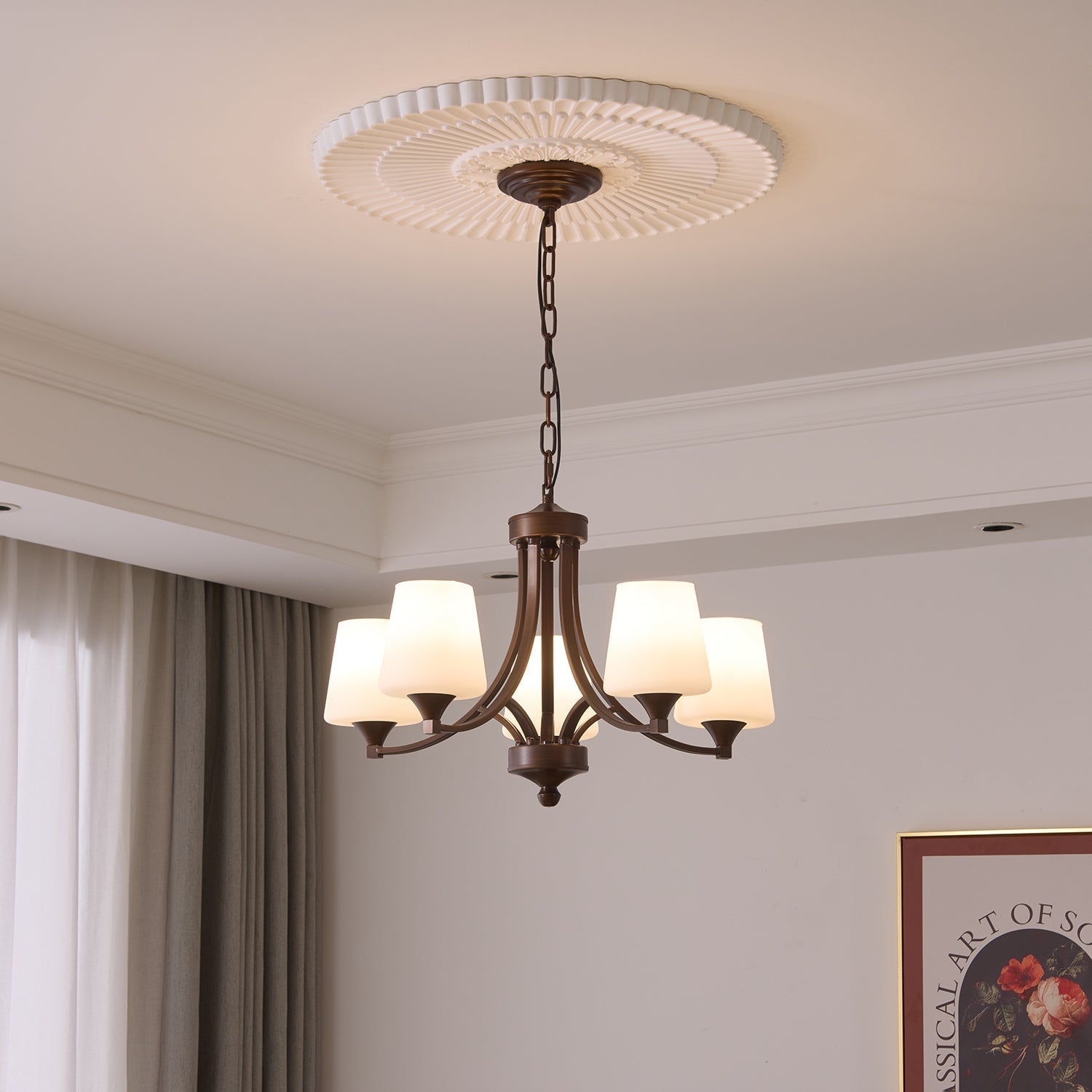 Ardena Chandelier Verre Classique Vintage Élégance - Neutralighting