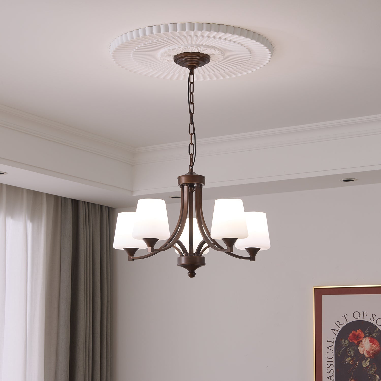 Ardena Chandelier Verre Classique Vintage Élégance - Neutralighting