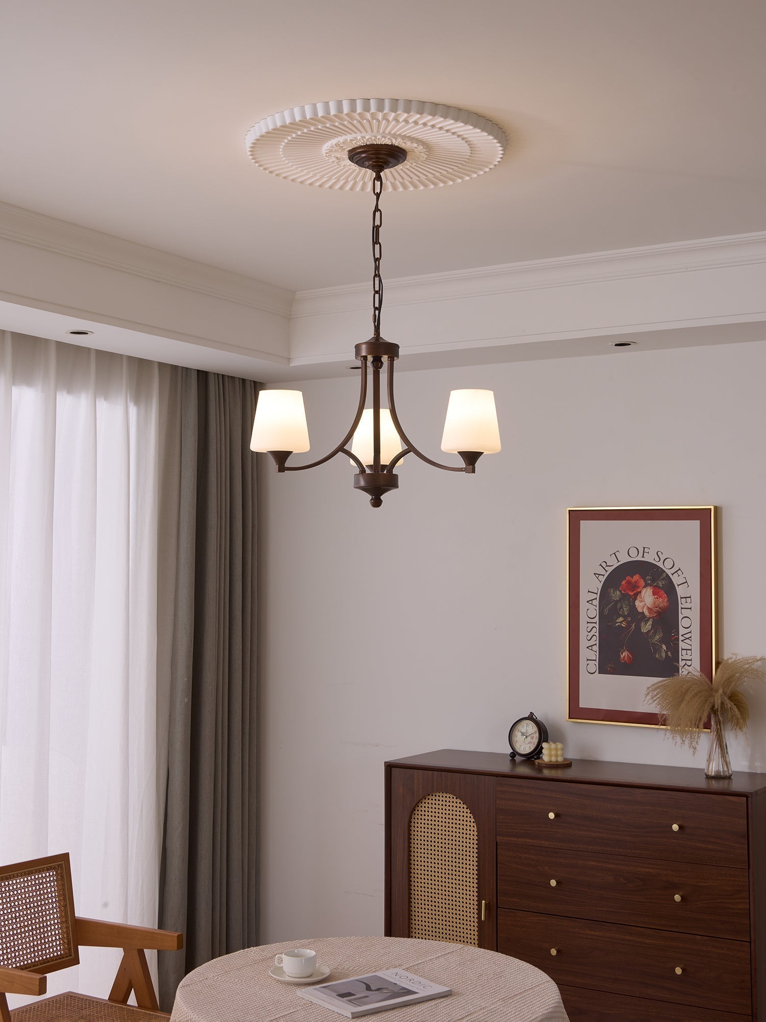 Ardena Chandelier Verre Classique Vintage Élégance - Neutralighting