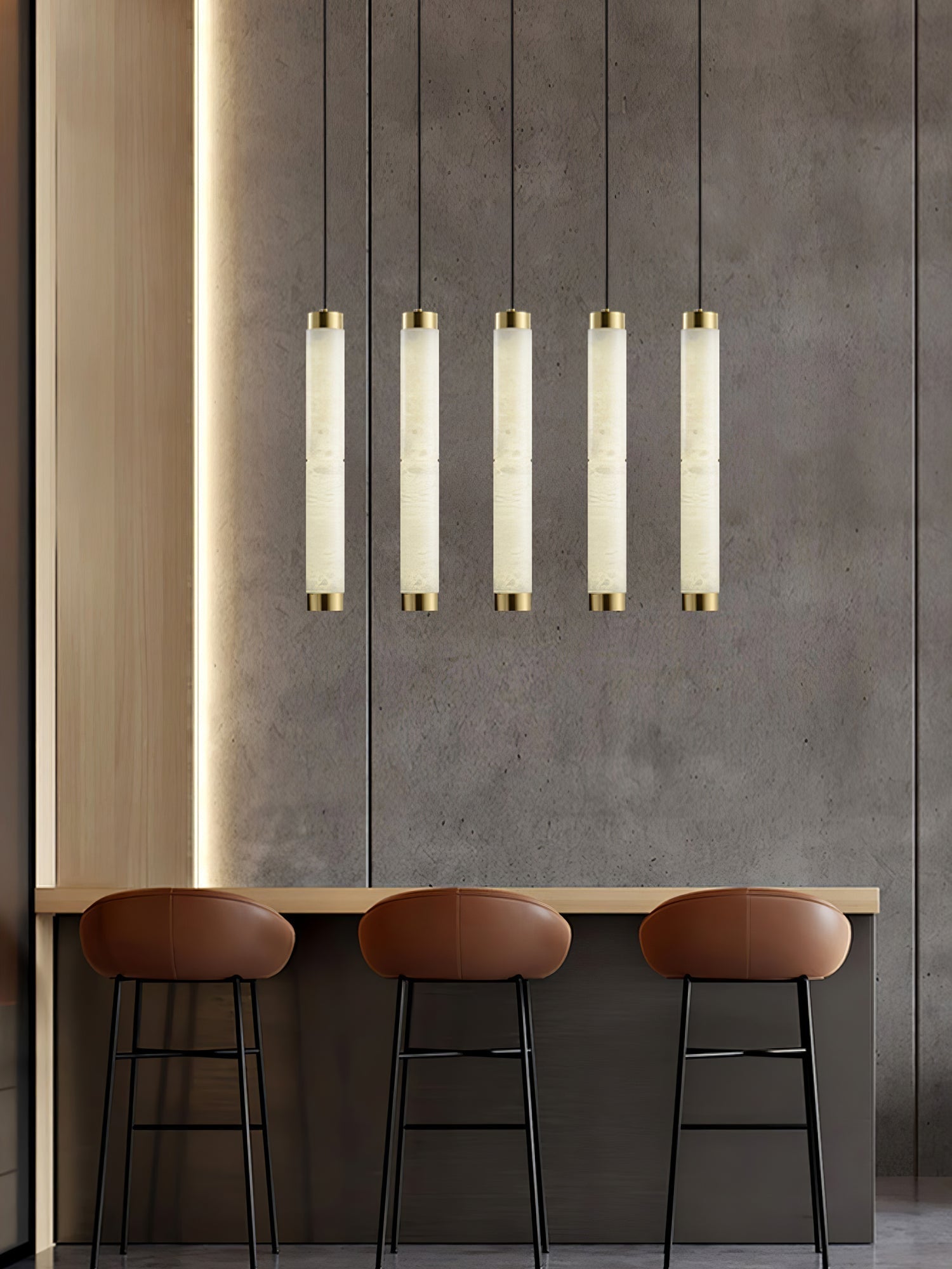 Lira Cylindrical Alabaster Pendant Light - Letslighting