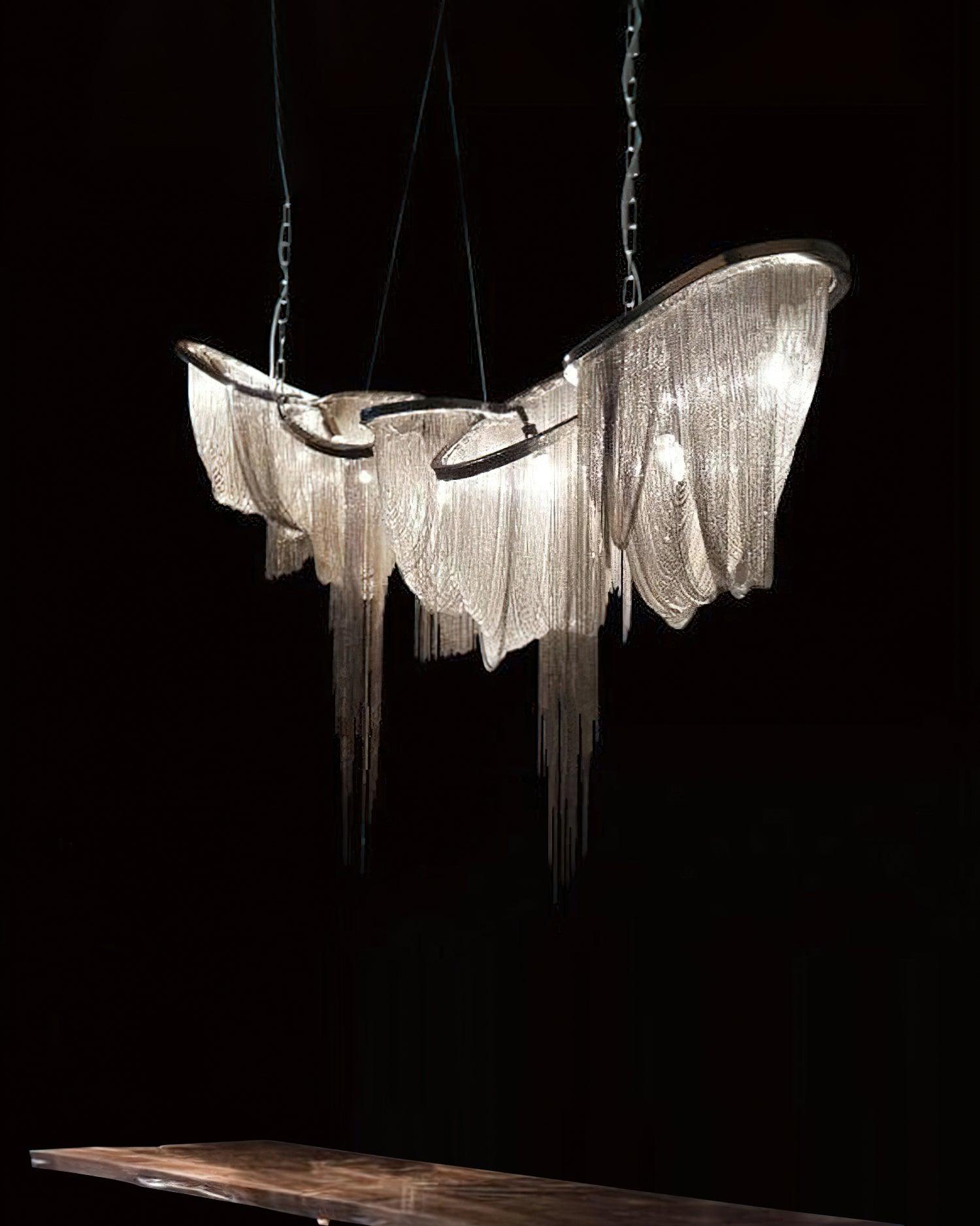 Solara Chandelier Franges Dorées - Neutralighting