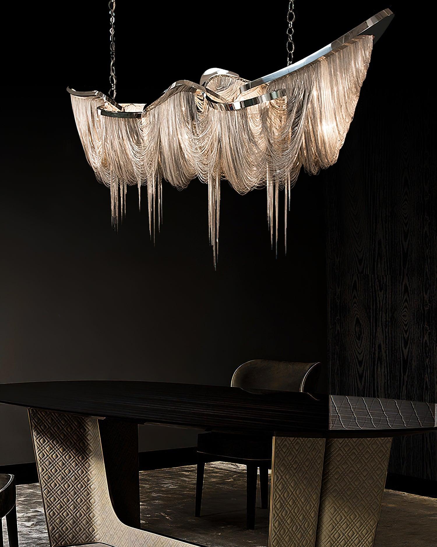Solara Chandelier Franges Dorées - Neutralighting