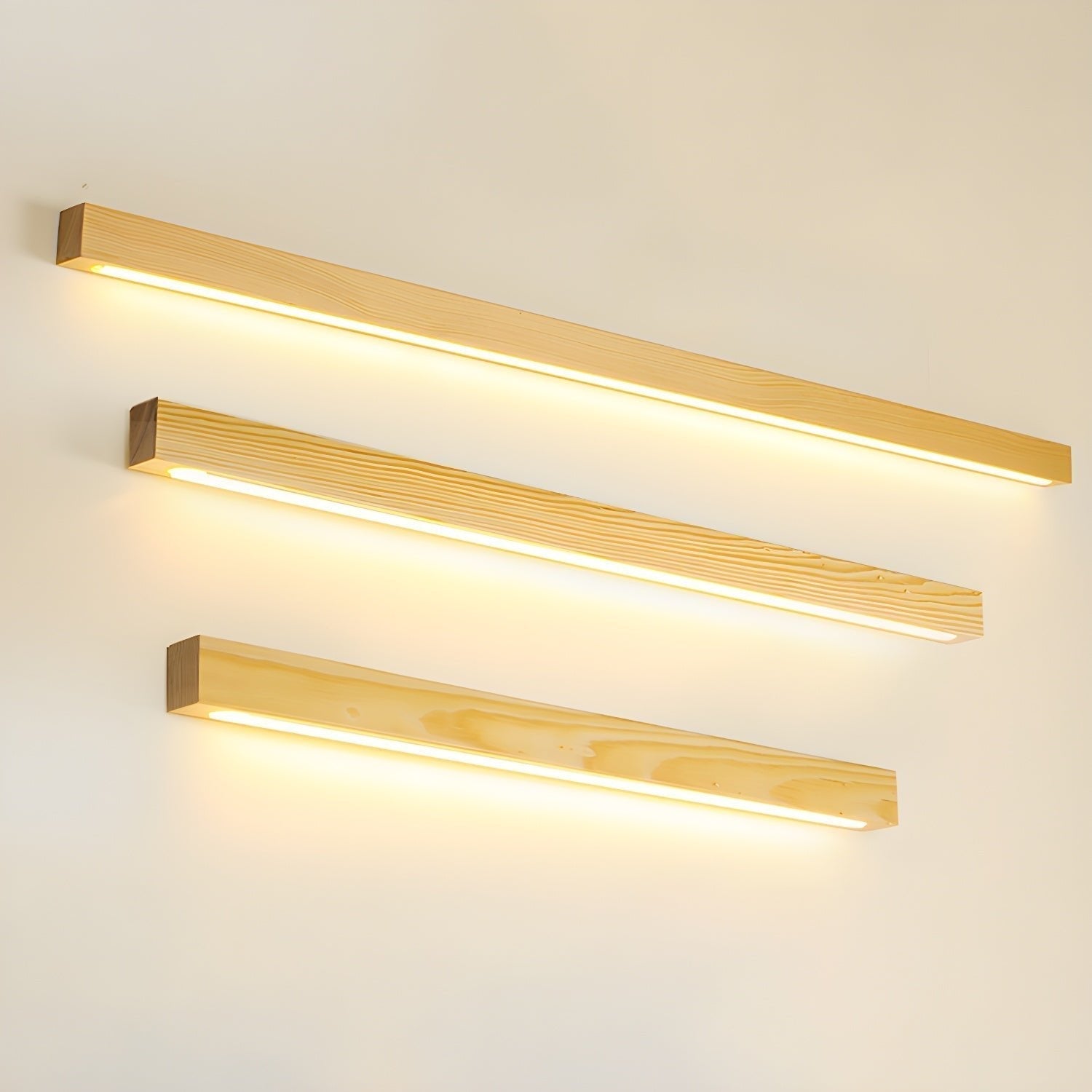 Lustra Applique Murale Linéaire Bois et LED Design Minimaliste - Neutralighting