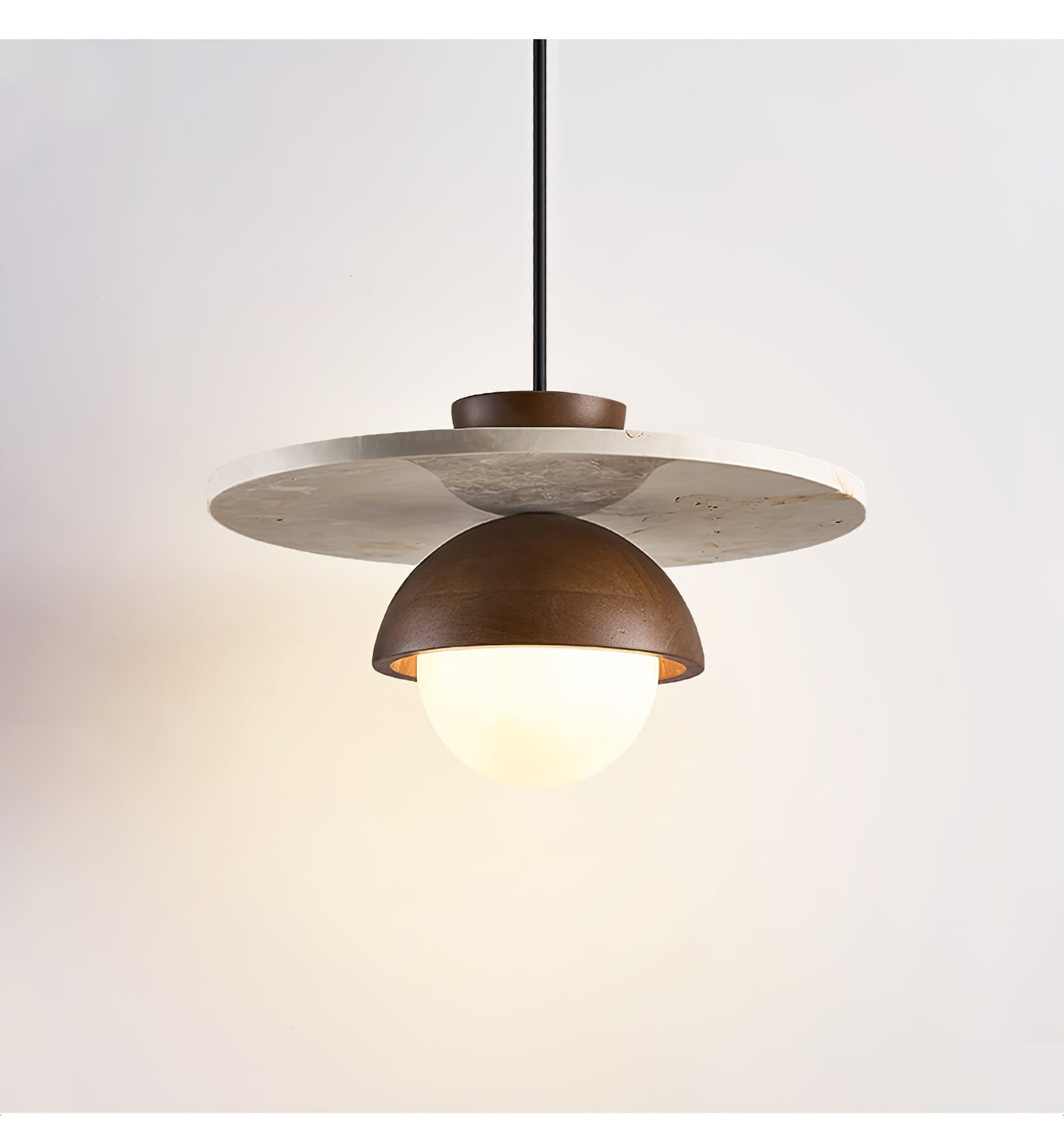Vera Travertine Glass Pendant Light Design - Letslighting