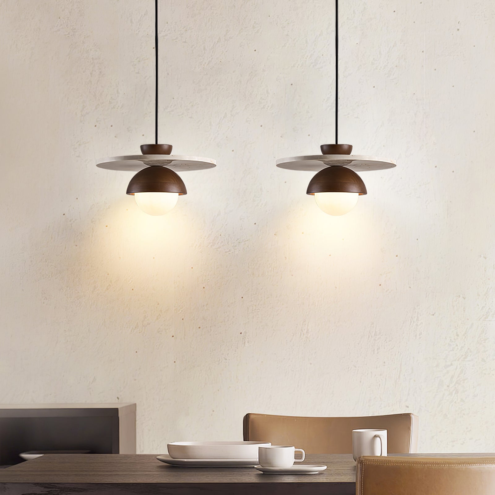 Vera Travertine Glass Pendant Light Design - Letslighting
