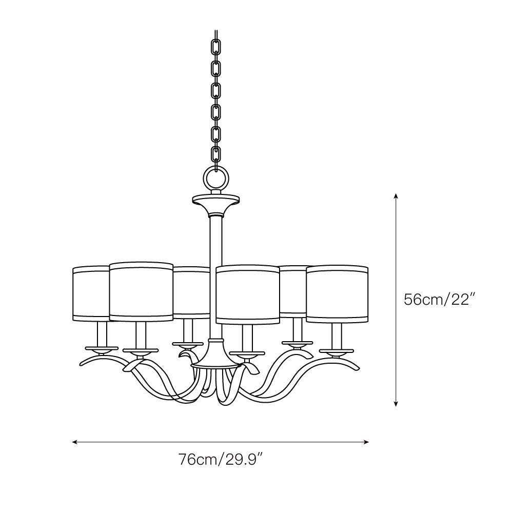 Vatnuvys Chandelier Métal Laiton Tissu Traditionnel Premium - Neutralighting