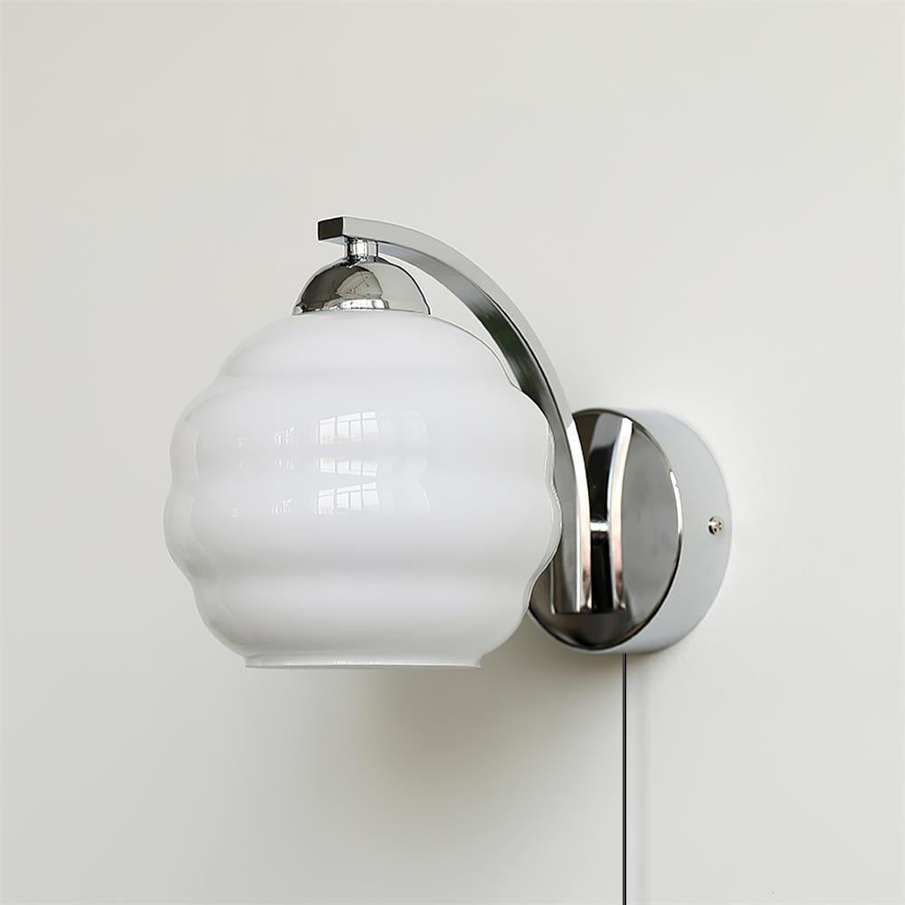 Lustra Wall Lamp Art Deco Glass Chrome - Neutralighting