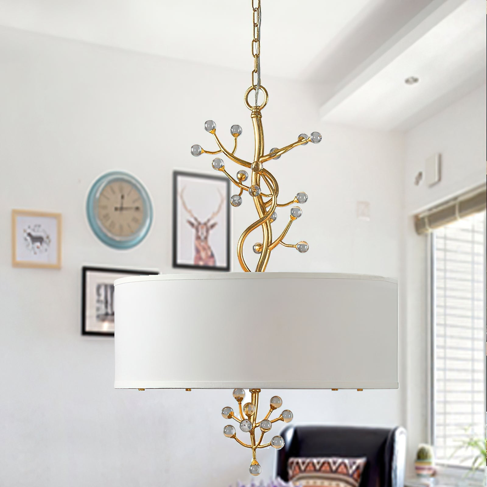 Asbury Individual Creativity Crystal Fabric Pendant Lamp - Lamp Copper