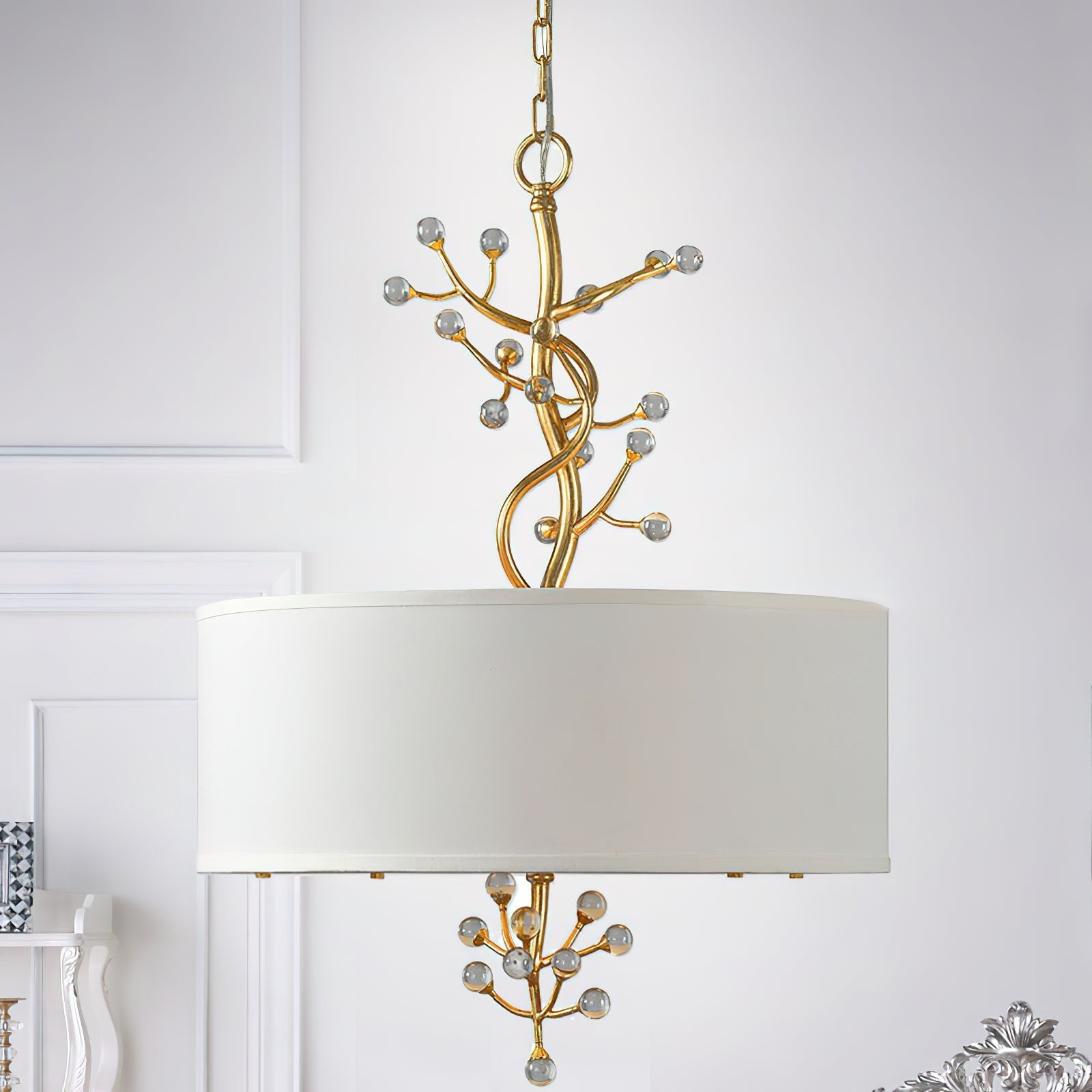 Asbury Individual Creativity Crystal Fabric Pendant Lamp - Lamp Copper