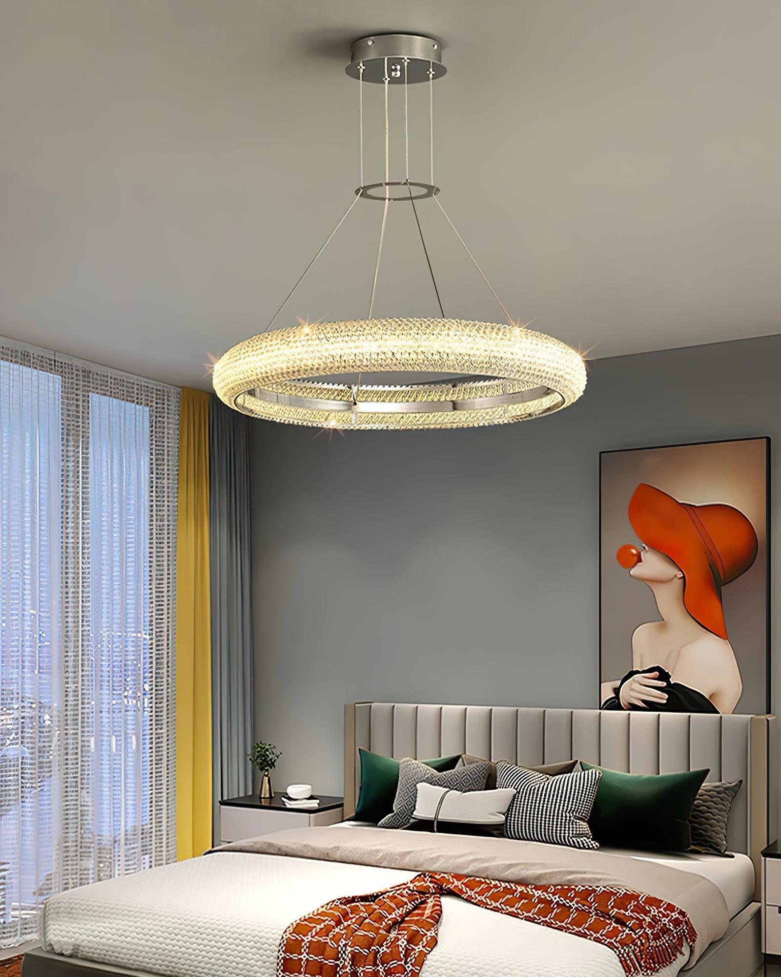 Vazorora Modern Minimalist Ring Metal Crystal Chandelier - Blowlighting