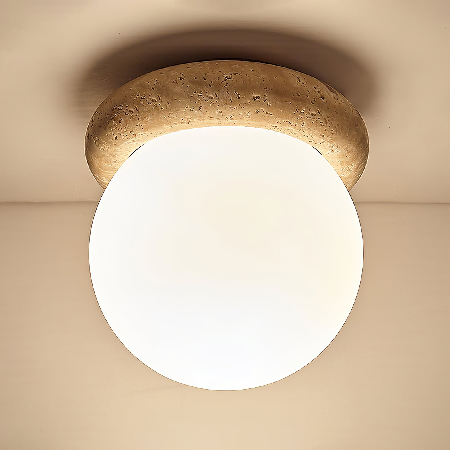 Colaeiel Disque-Globe Travertin Plafonnier - Neutralighting