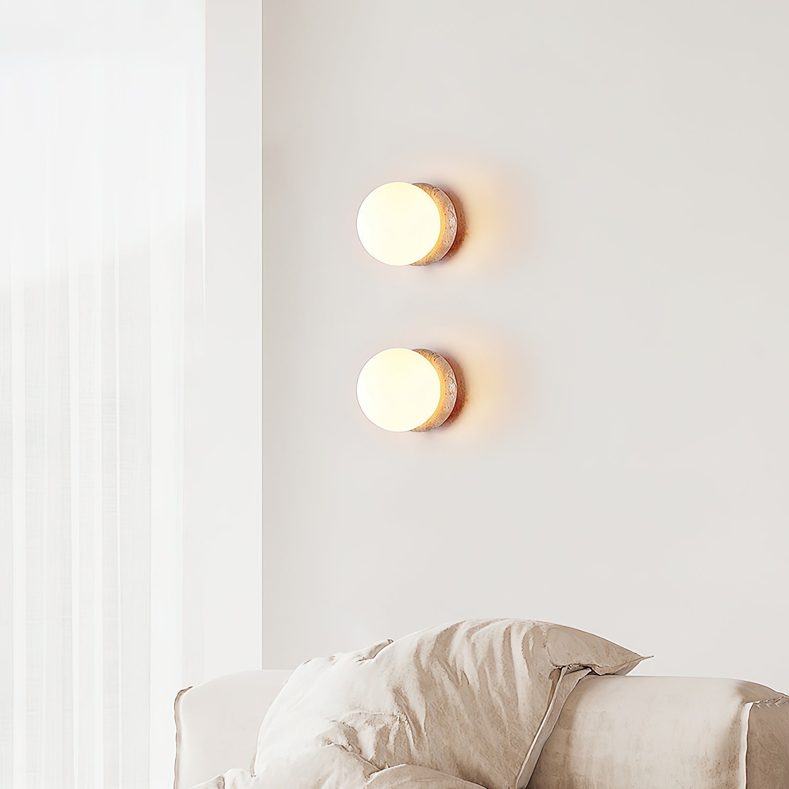 Blikuvys Modern Minimalist Travertine Glass Wall Lamp - Lamp Copper