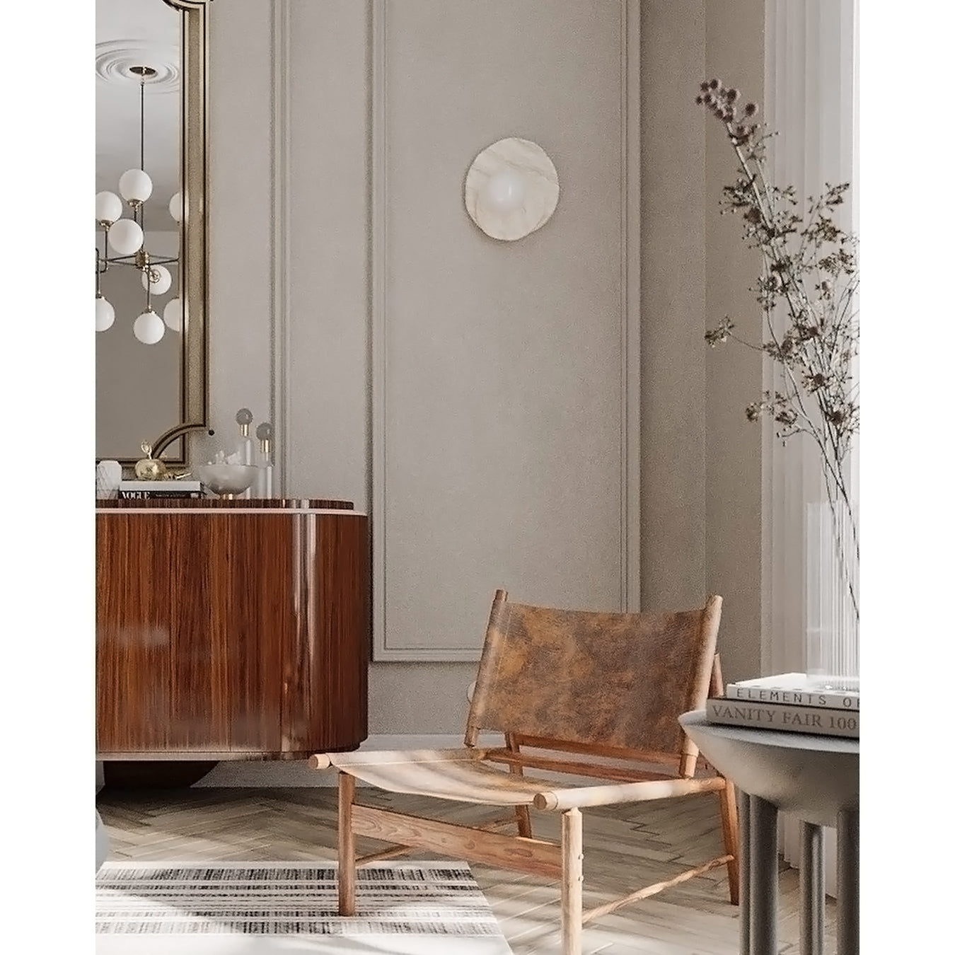 Astr Modern Minimalist Unique Stone Glass Wall Lamp - Lamp Copper