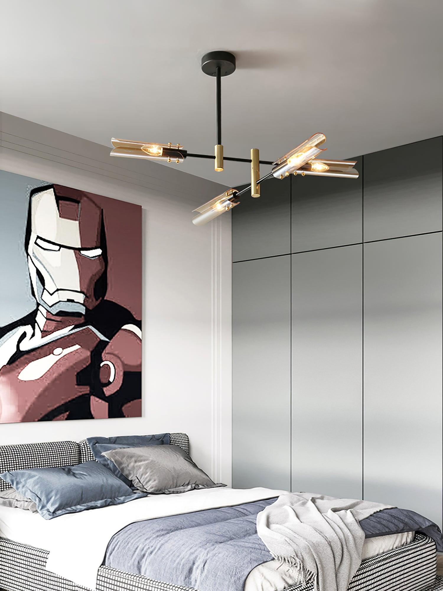 Lustra Chandelier Double 6-Luminaires Moderne - Neutralighting