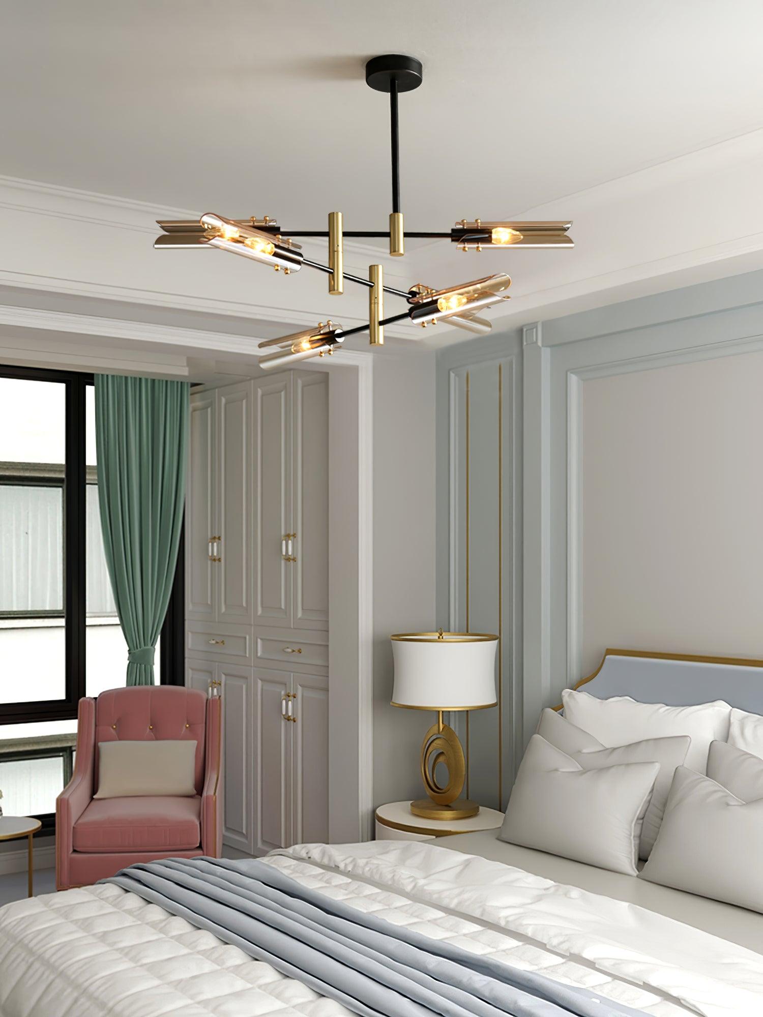 Lustra Chandelier Double 6-Luminaires Moderne - Neutralighting