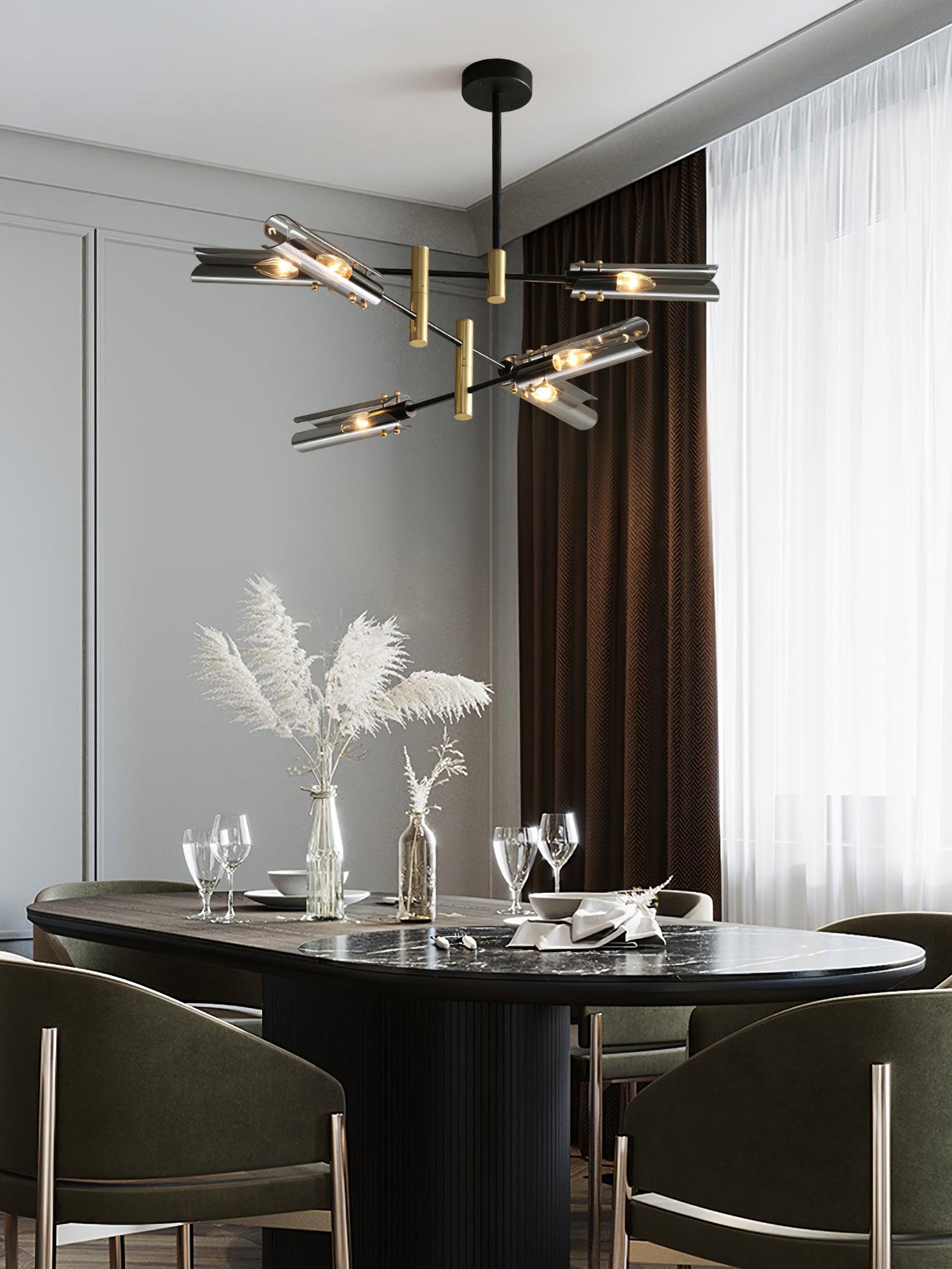 Lustra Chandelier Double 6-Luminaires Moderne - Neutralighting