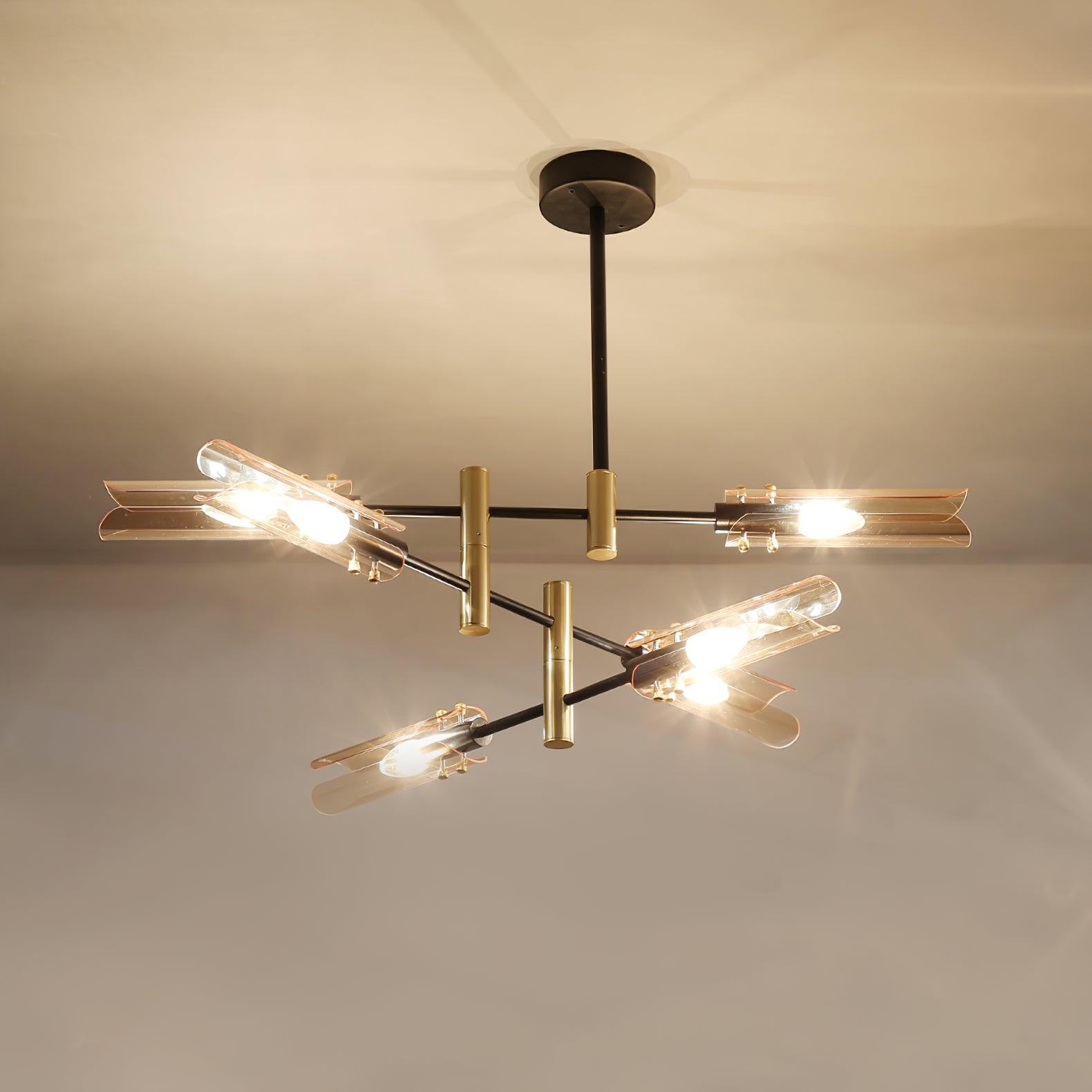 Lustra Chandelier Double 6-Luminaires Moderne - Neutralighting
