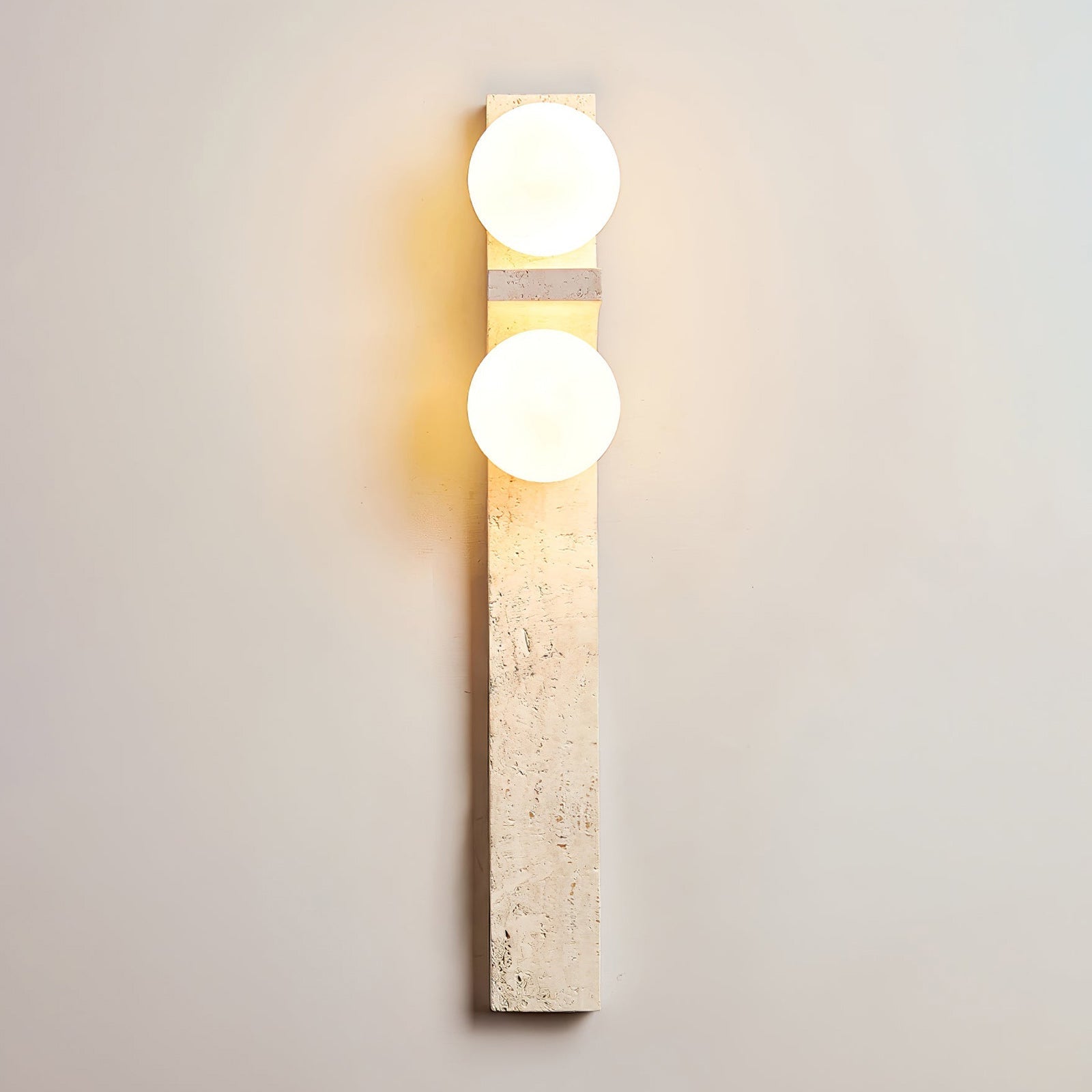Eirikuvys Organic Modern Minimalist Travertine Wall Sconce - Lamp Copper
