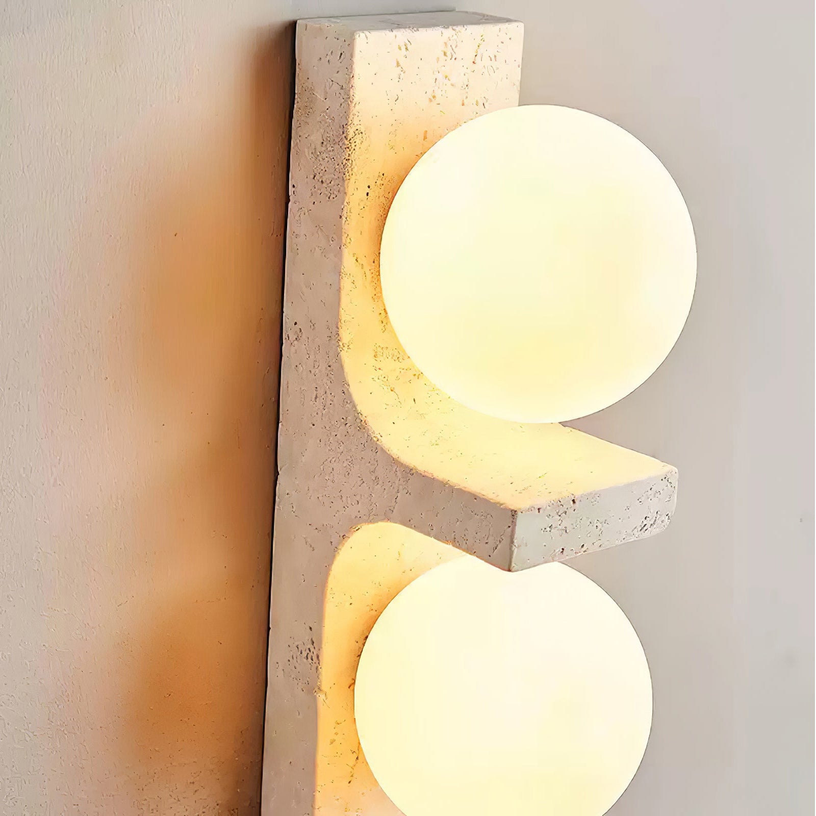 Eirikuvys Organic Modern Minimalist Travertine Wall Sconce - Lamp Copper