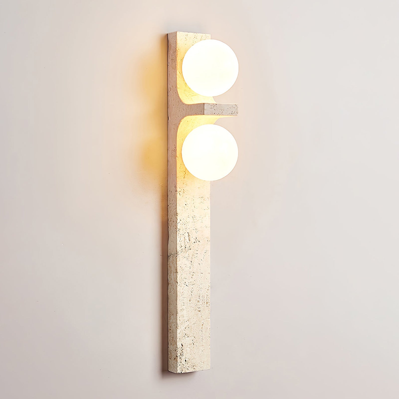 Eirikuvys Organic Modern Minimalist Travertine Wall Sconce - Lamp Copper