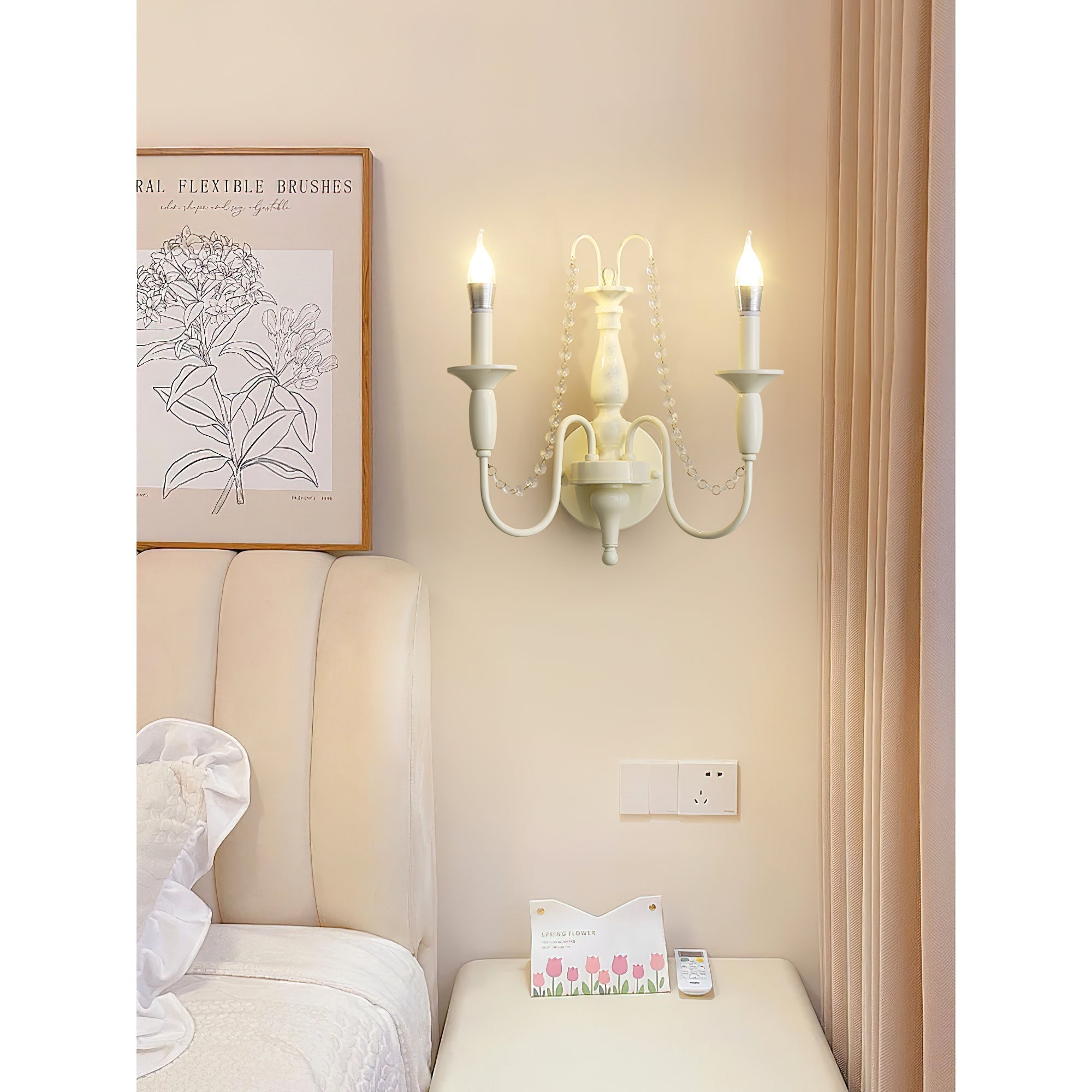 Jarnbruvys Traditionnel Bougie Métal Cristal Applique Murale - Neutralighting