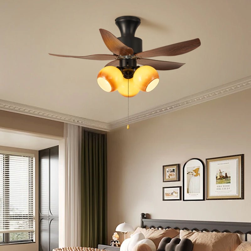 Plafonnier ventilateur Florence Fleur, Modèle B, montage suspendu