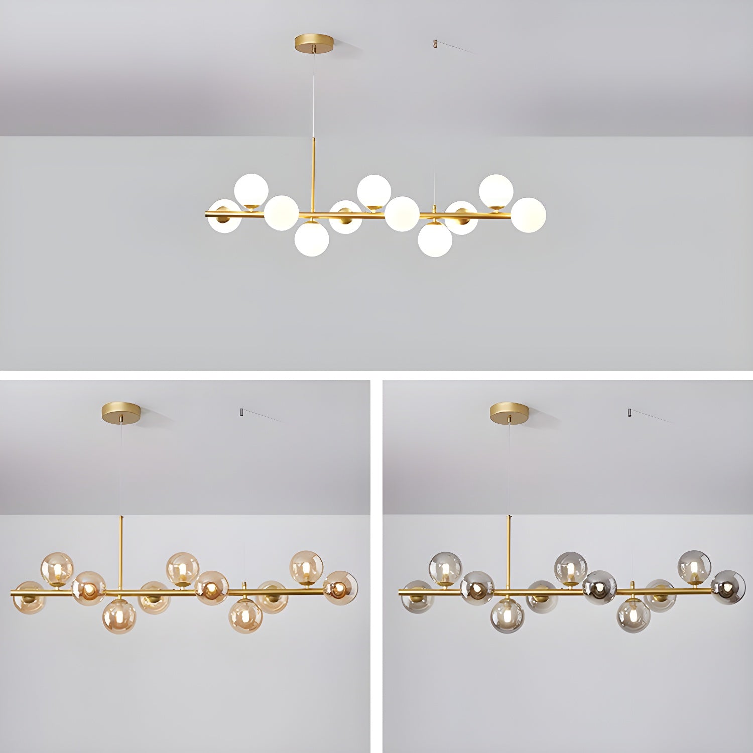 Lustra Chandelier Globe en Verre Doré - Neutralighting