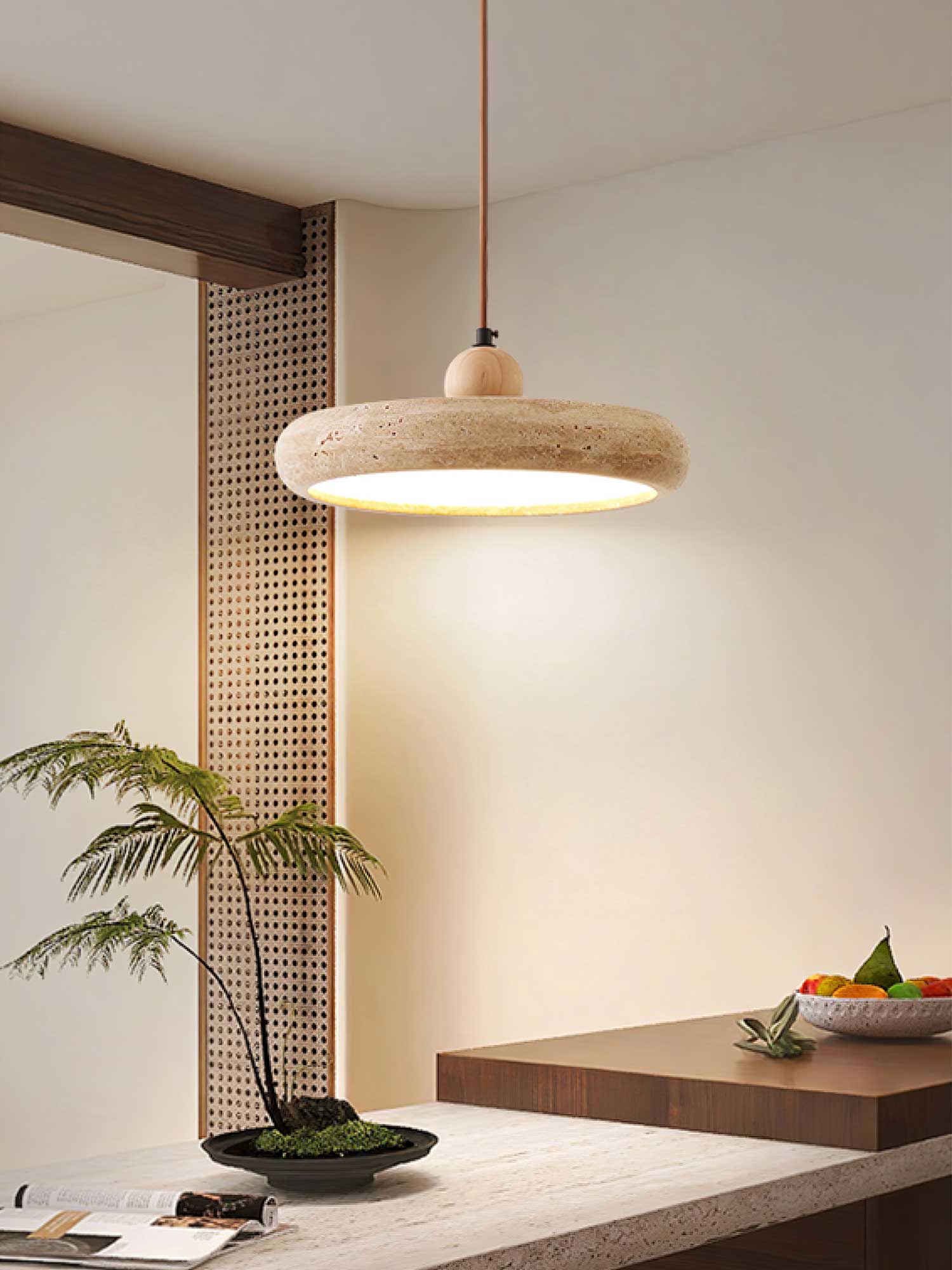 Zesolor Minimalist Travertine Pendant Light - Letslighting
