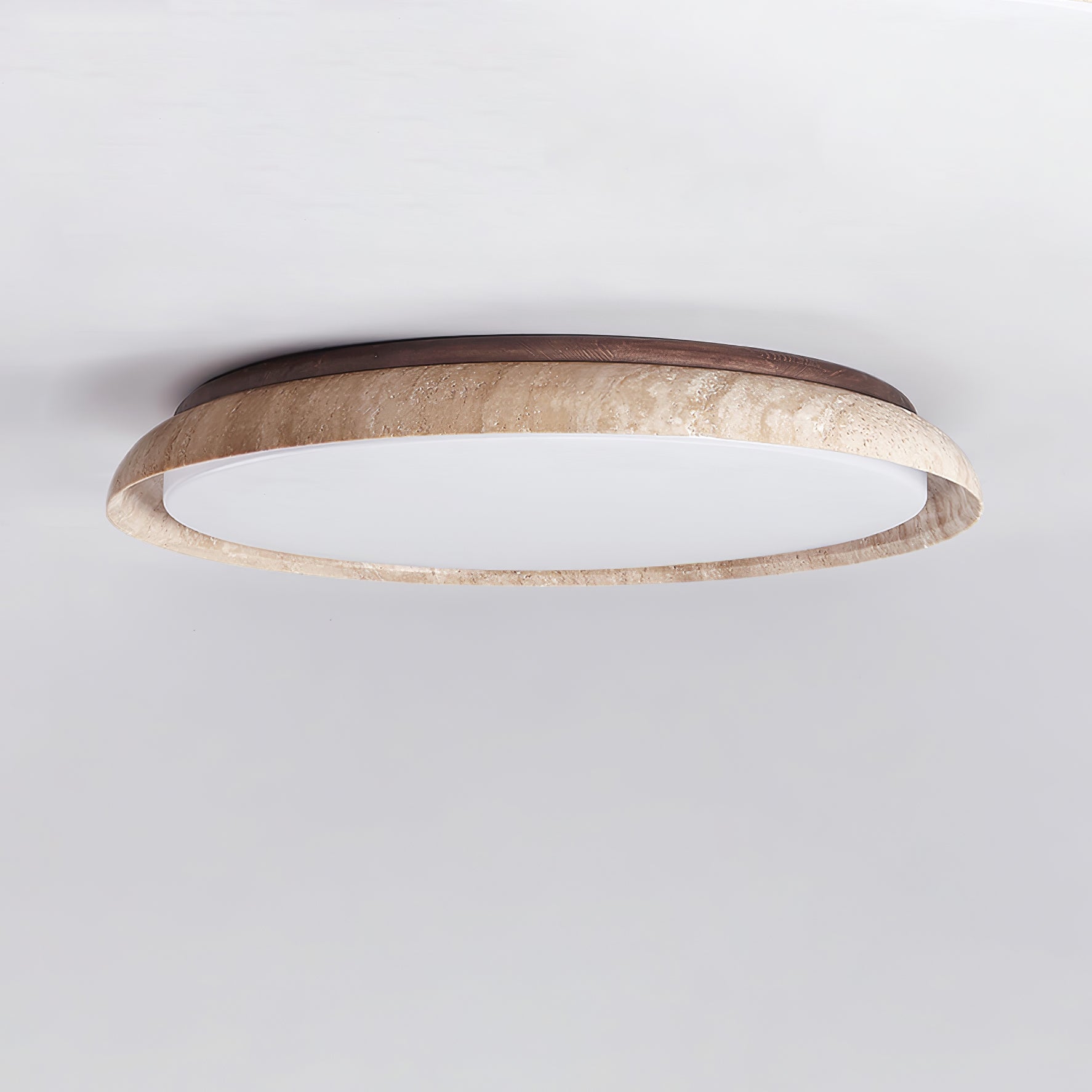 ElvinilaPlafonnier Bord-Rond en Travertin - Neutralighting
