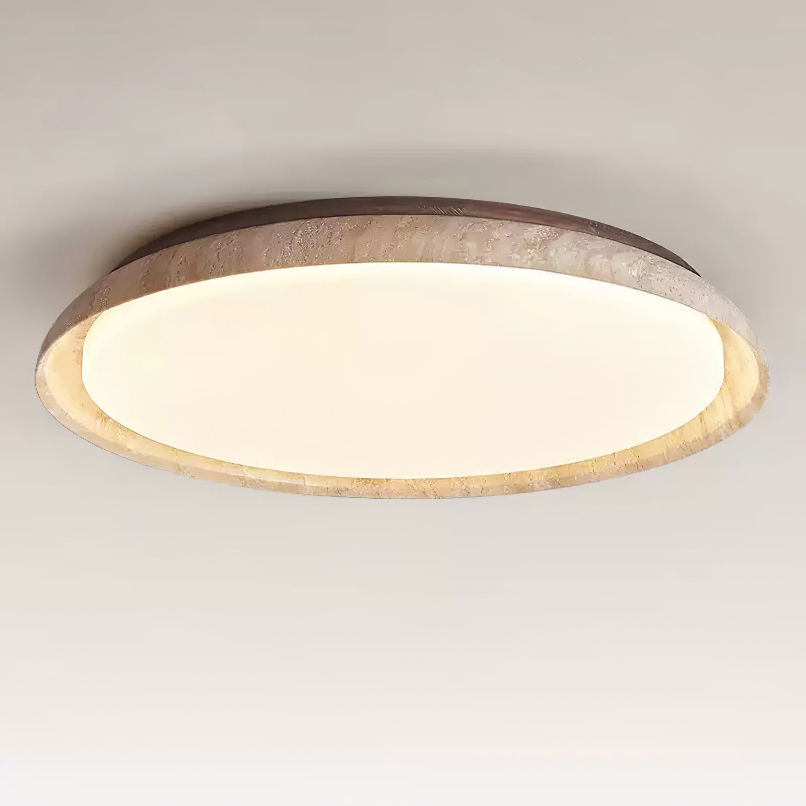 ElvinilaPlafonnier Bord-Rond en Travertin - Neutralighting