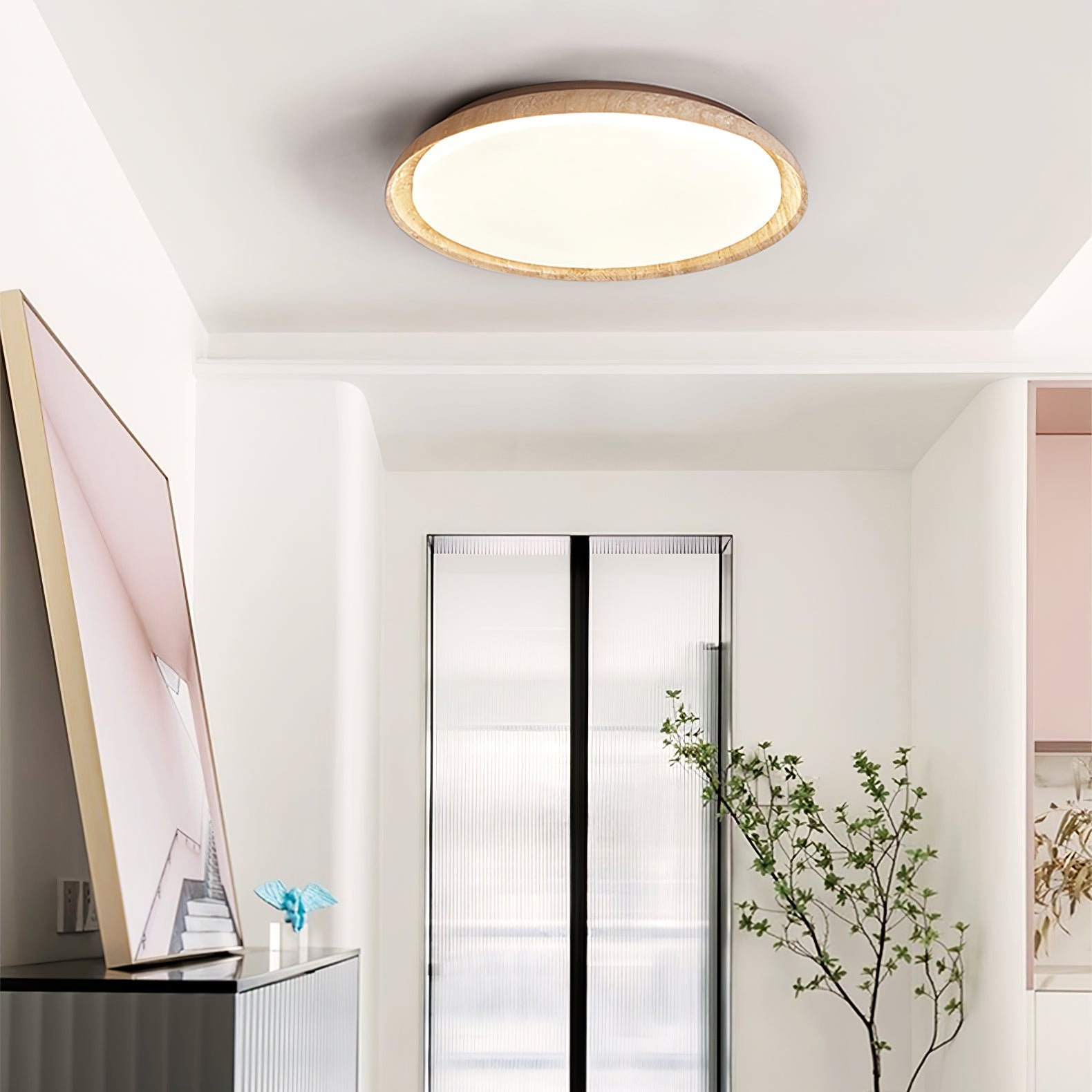 ElvinilaPlafonnier Bord-Rond en Travertin - Neutralighting