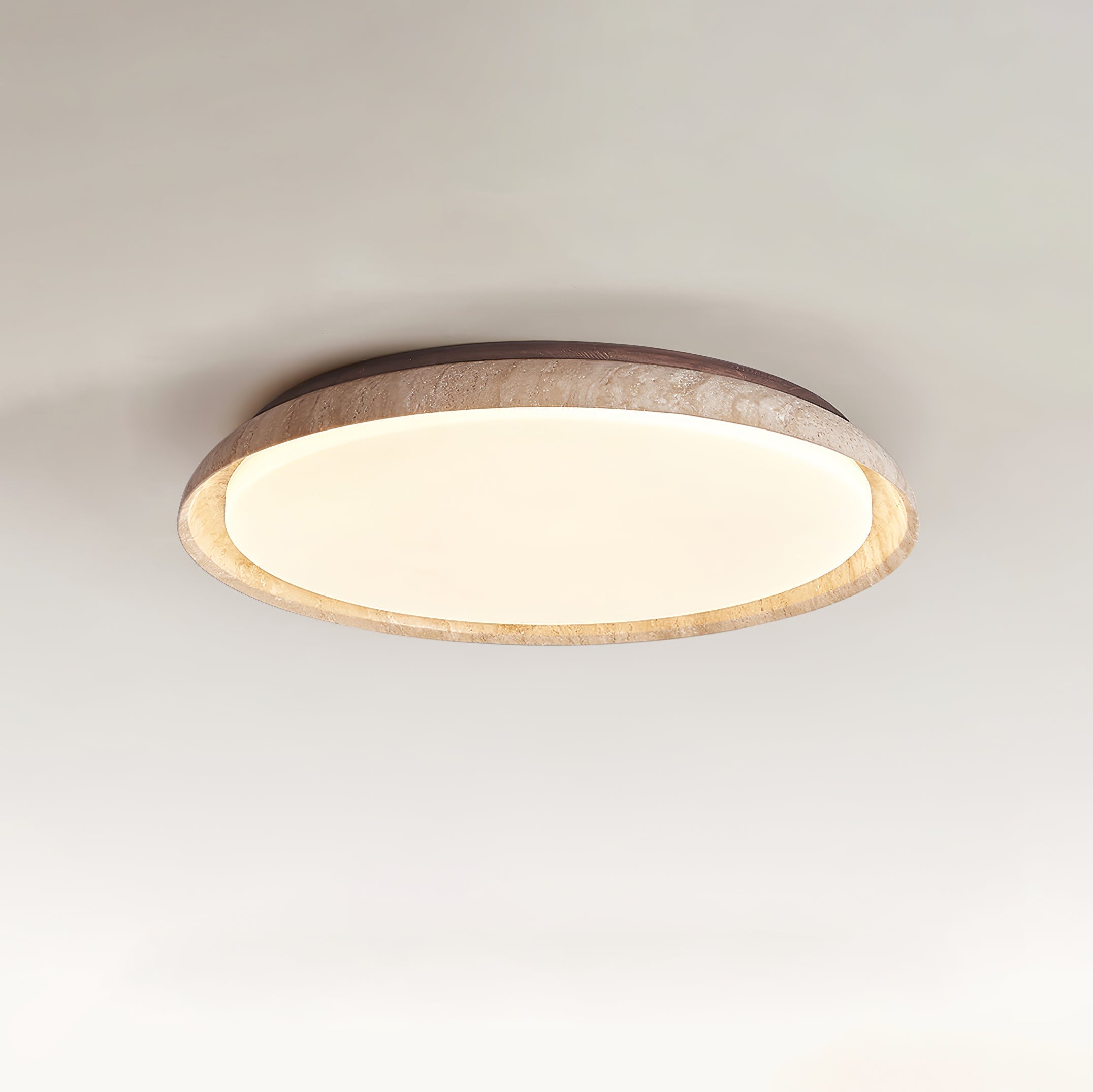 ElvinilaPlafonnier Bord-Rond en Travertin - Neutralighting