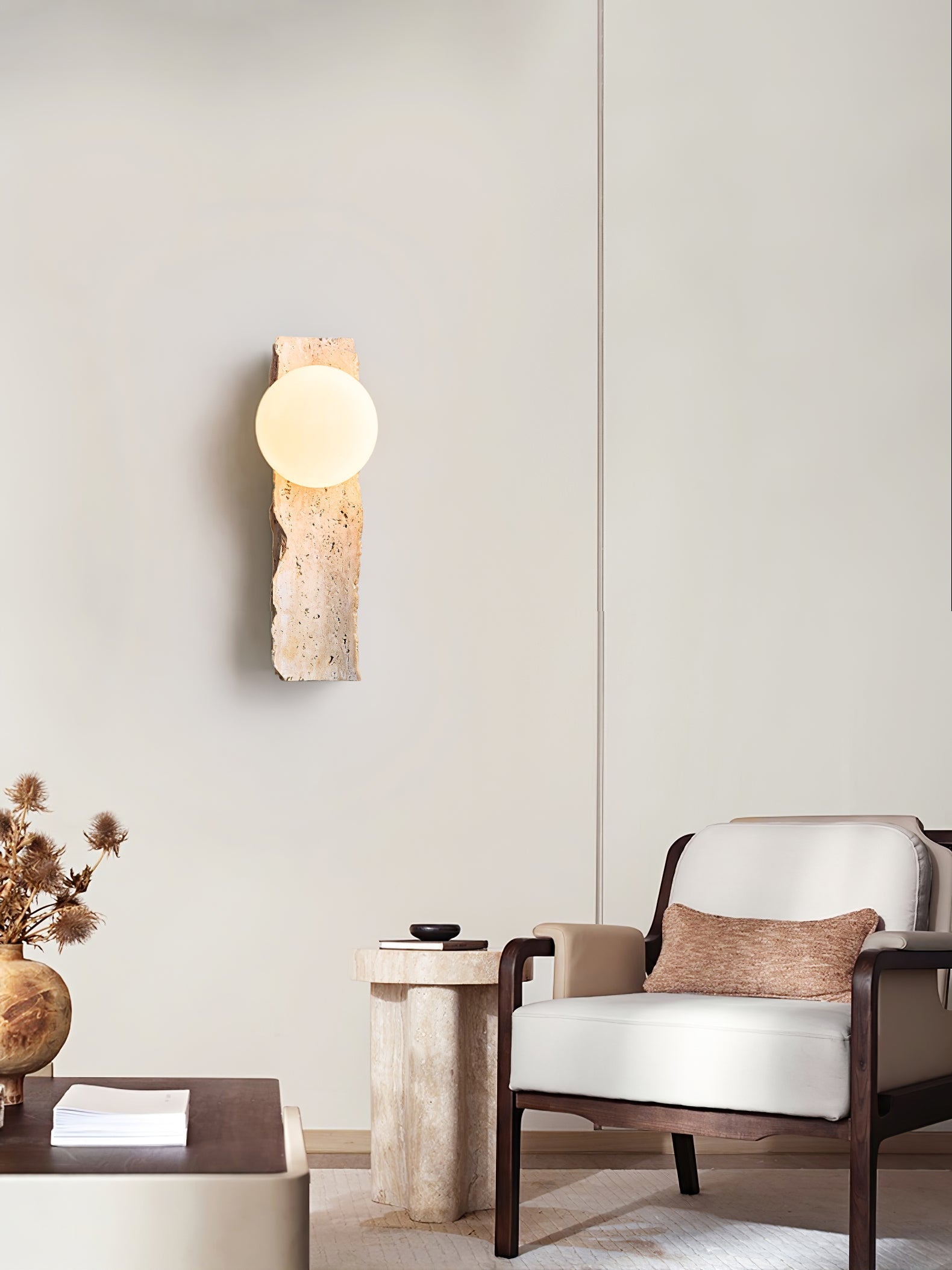 Elnoren Applique Murale Organique en Travertin - Neutralighting