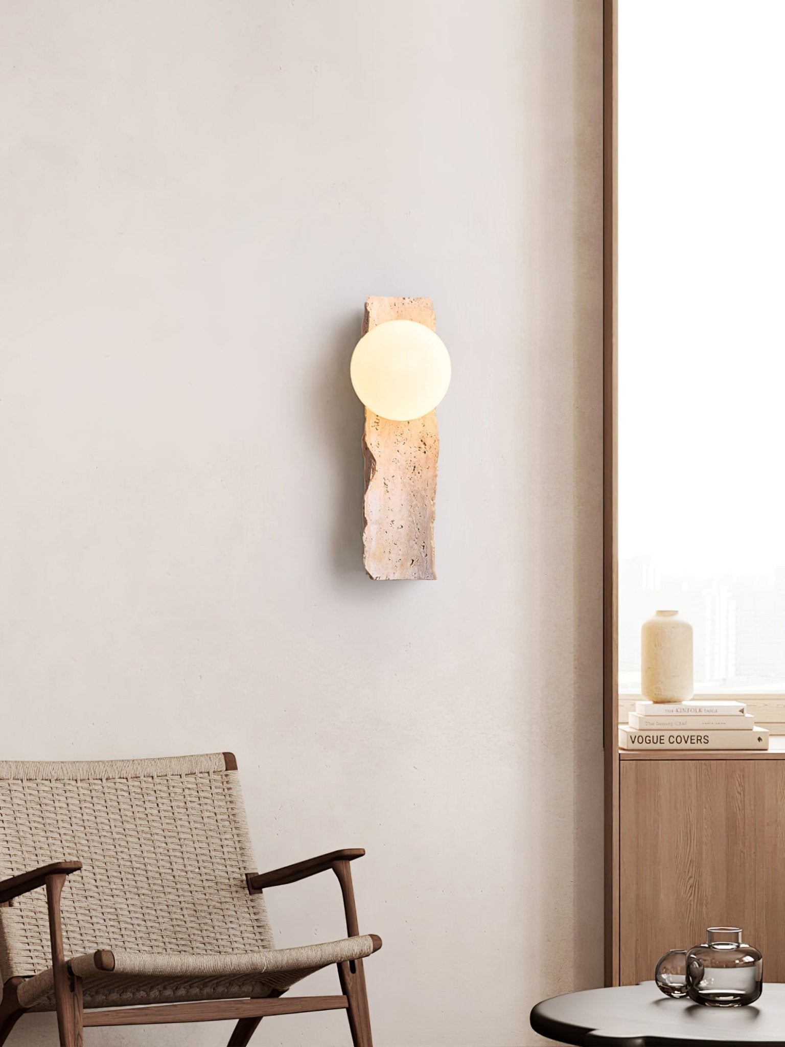 Elnoren Applique Murale Organique en Travertin - Neutralighting