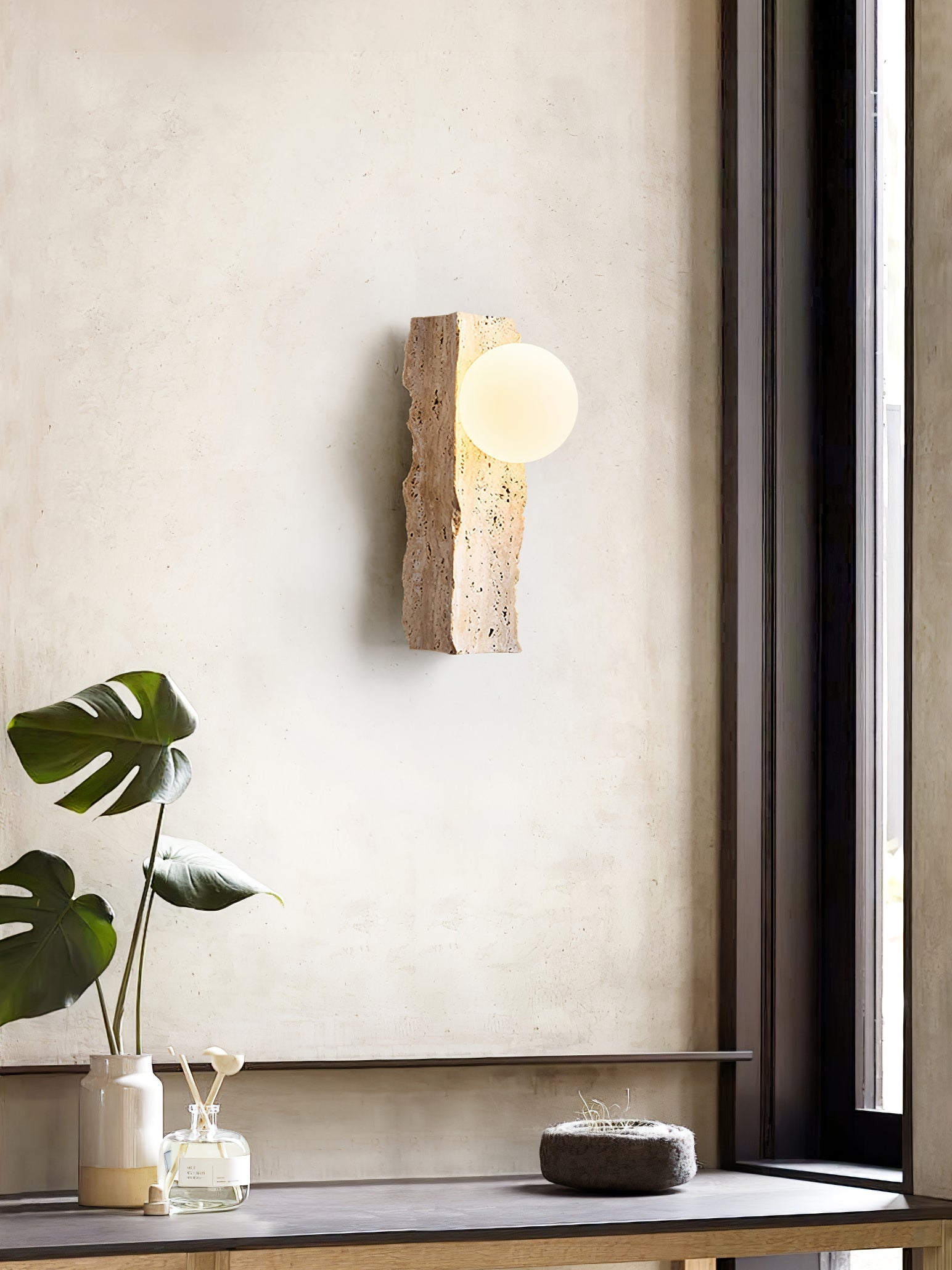 Elnoren Applique Murale Organique en Travertin - Neutralighting