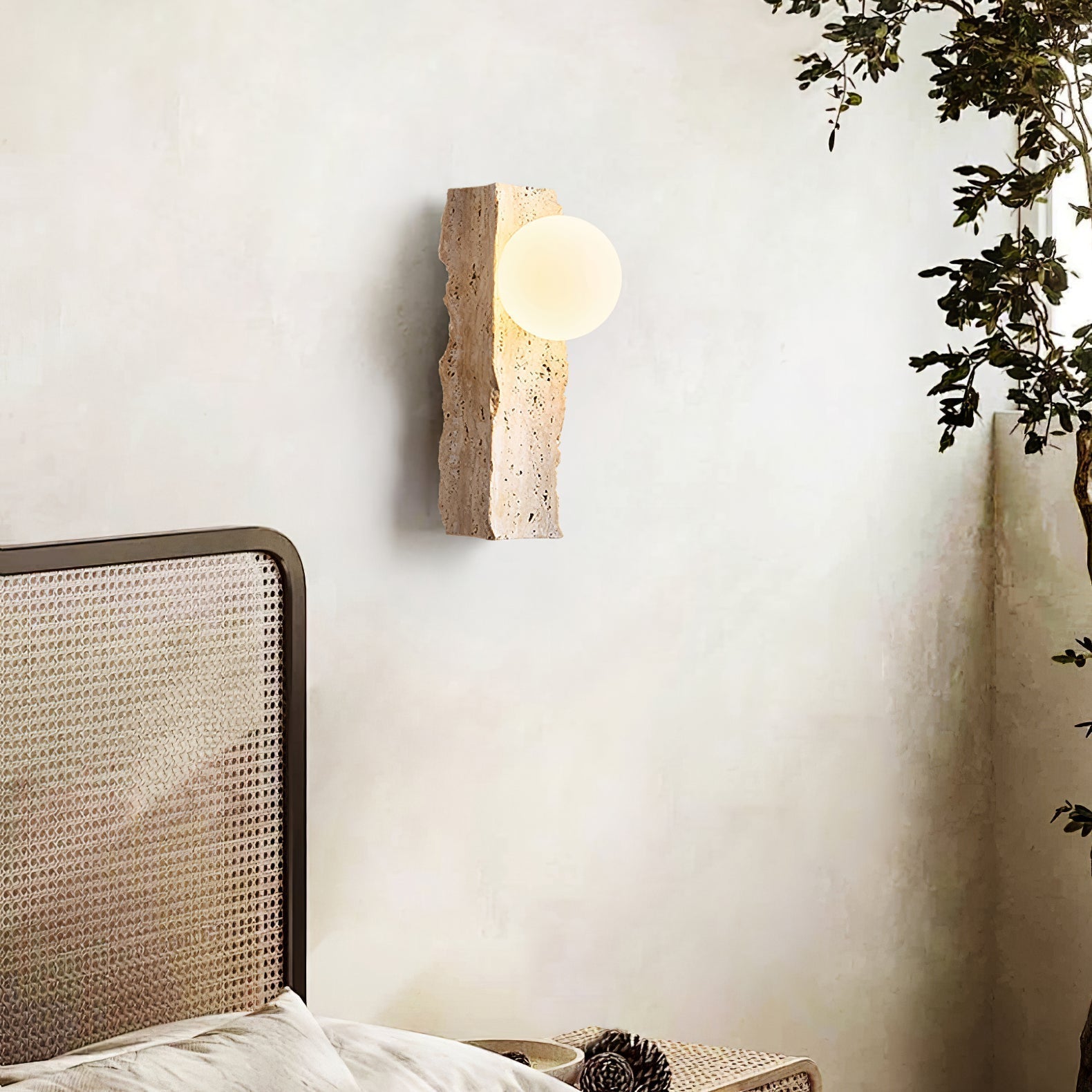 Elnoren Applique Murale Organique en Travertin - Neutralighting