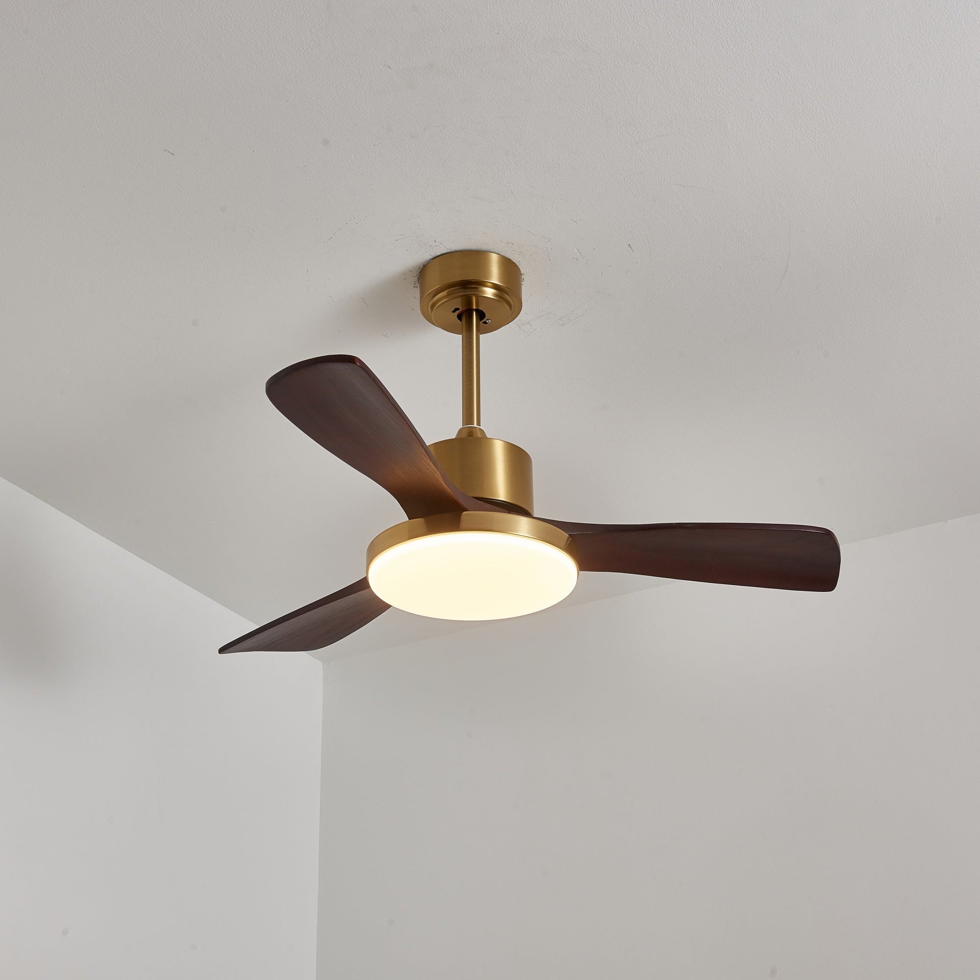 Plafonnier ventilateur Xen moderne en bois, avec télécommande pour le fonctionnement