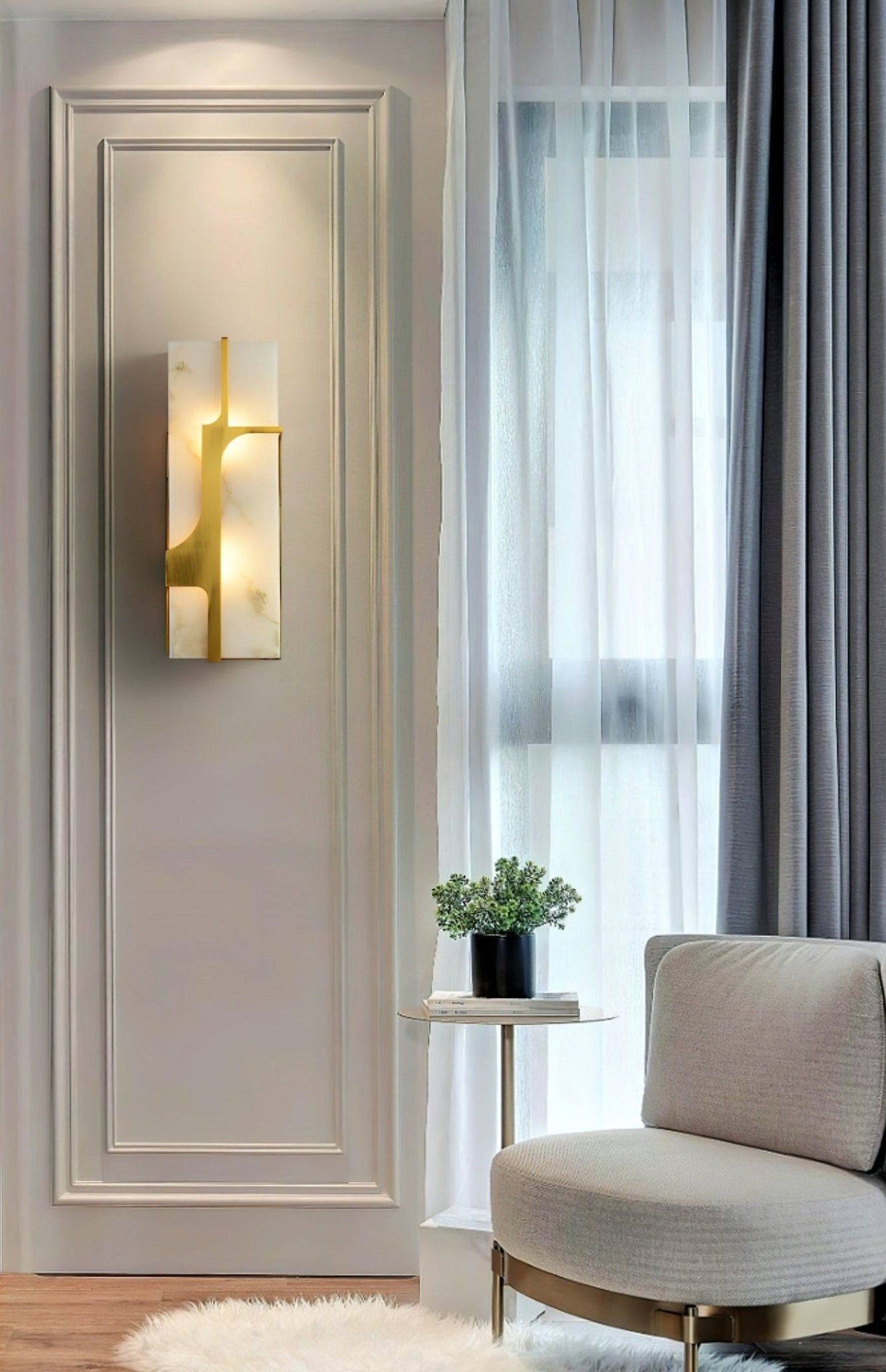 Ocarionis Applique Murale Géométrique en Albâtre - Neutralighting