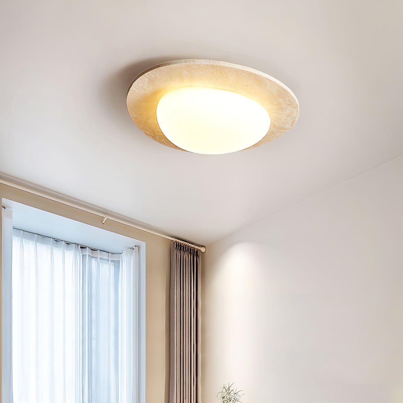 Orlaeisra Plafonnier Circulaire en Travertin - Neutralighting