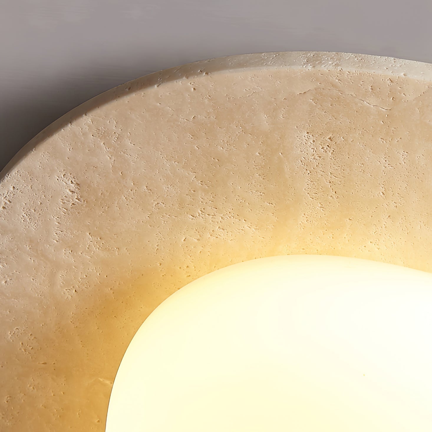 Orlaeisra Plafonnier Circulaire en Travertin - Neutralighting
