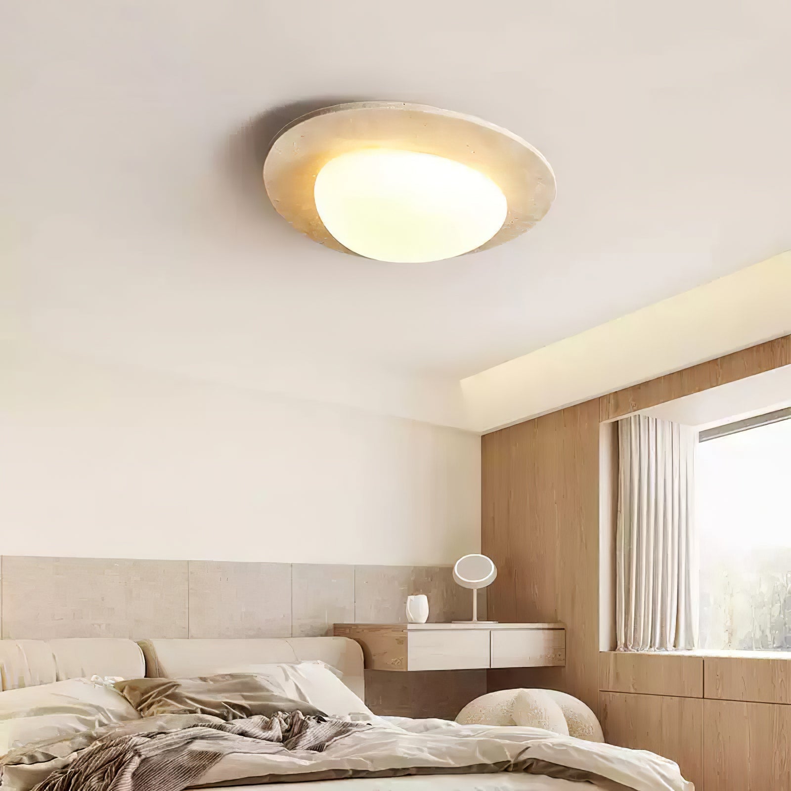 Orlaeisra Plafonnier Circulaire en Travertin - Neutralighting