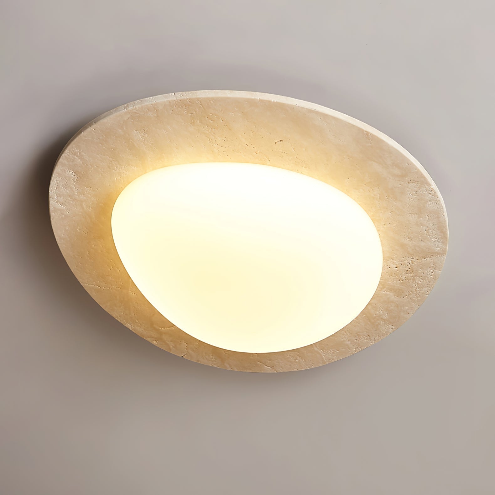 Orlaeisra Plafonnier Circulaire en Travertin - Neutralighting
