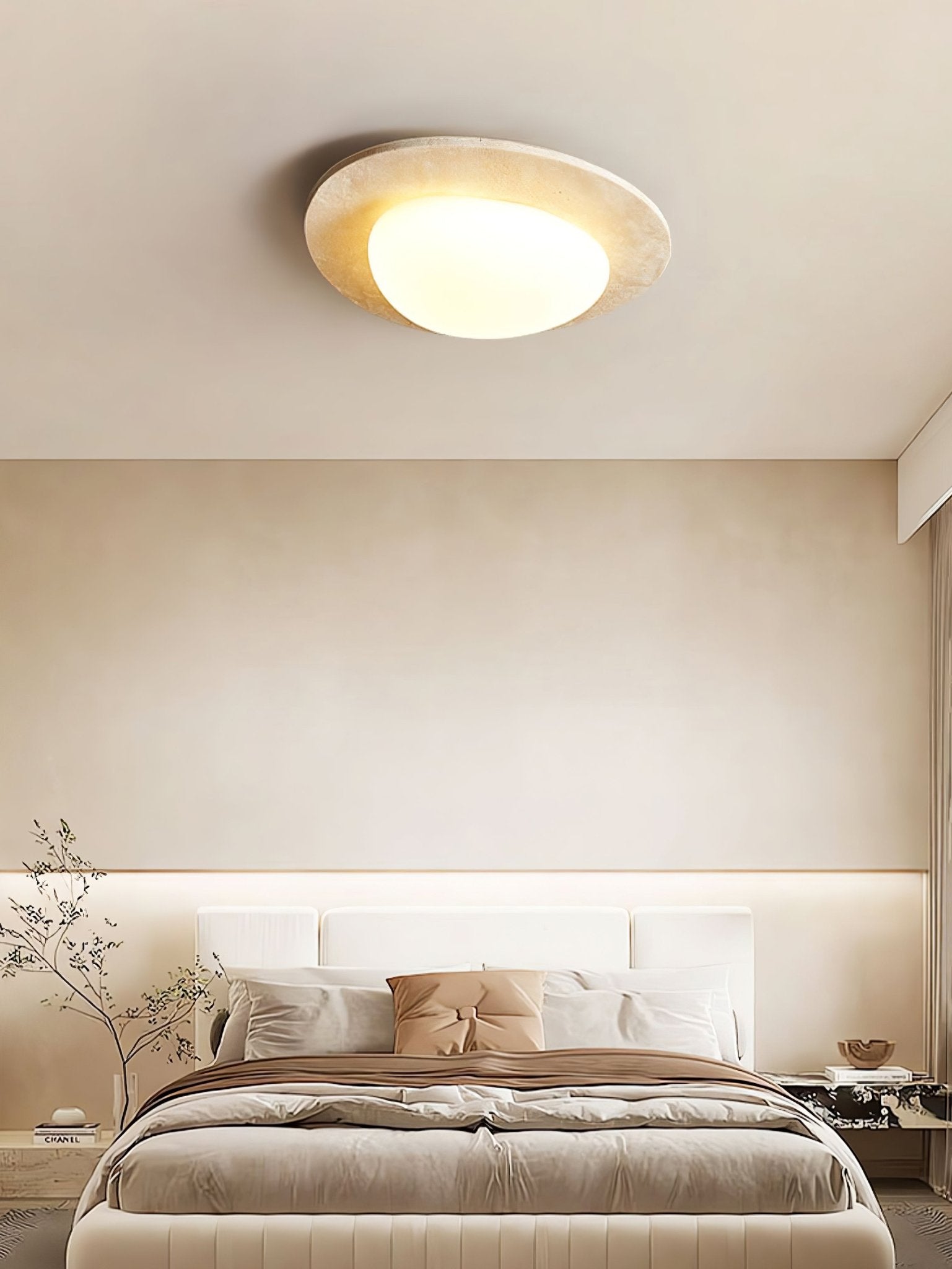 Orlaeisra Plafonnier Circulaire en Travertin - Neutralighting
