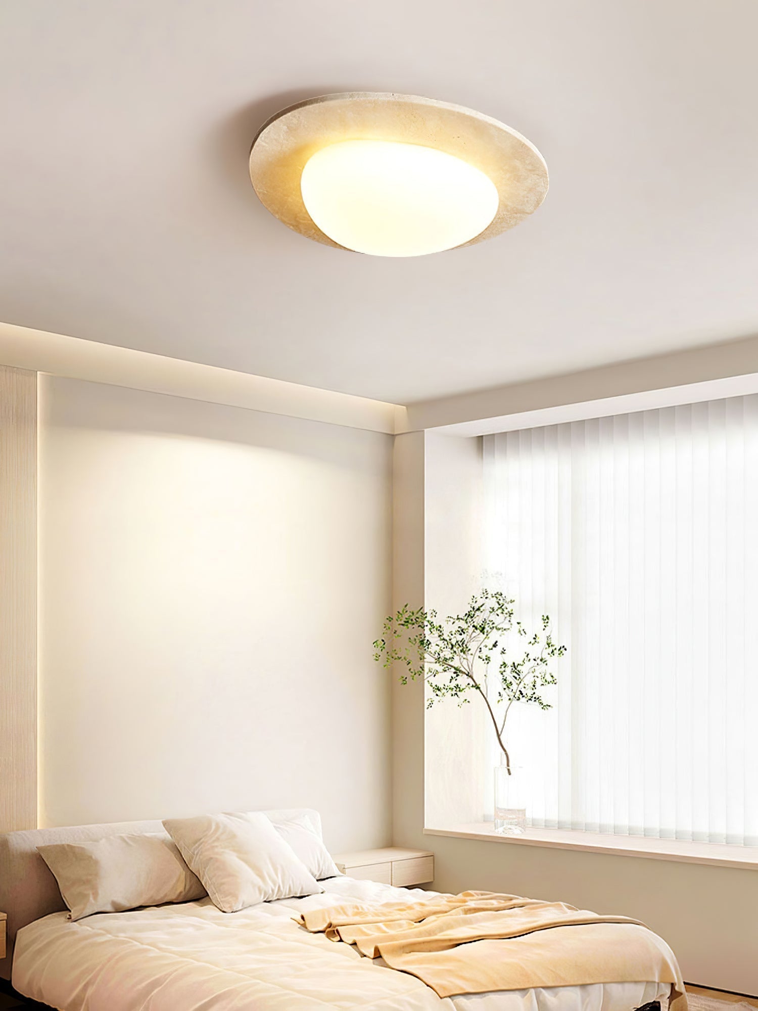 Orlaeisra Plafonnier Circulaire en Travertin - Neutralighting